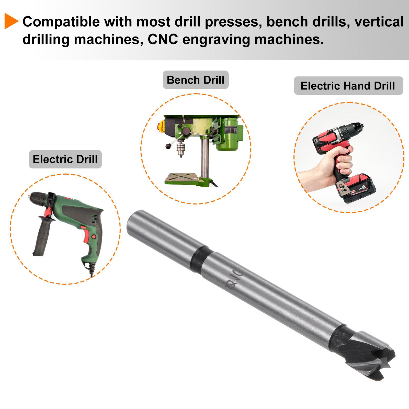 2pack Forstner Drill Bit 25/64″(10mm) Multi-tooth Woodworking Drilling Hole Tool