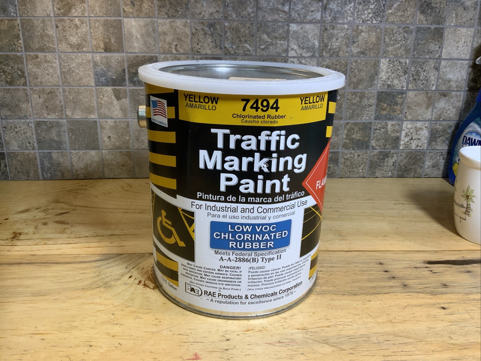 Rae 7494-01 Traffic Zone Marking Paint, 1 Gal, Yellow, Chlorinated Solvent