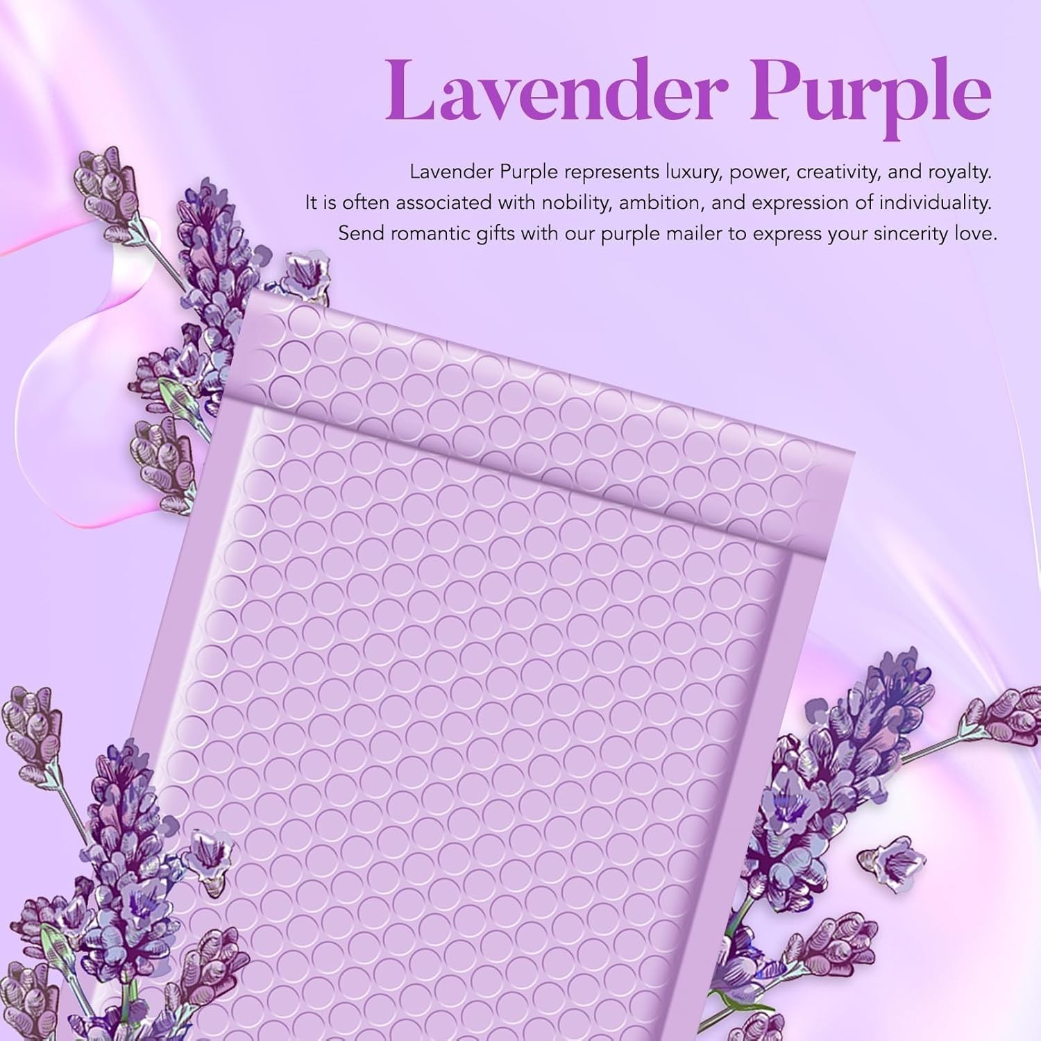 100 Pack Poly Bubble Mailers 6×10″ Padded Envelope Mailing Bags #0 Light Purple