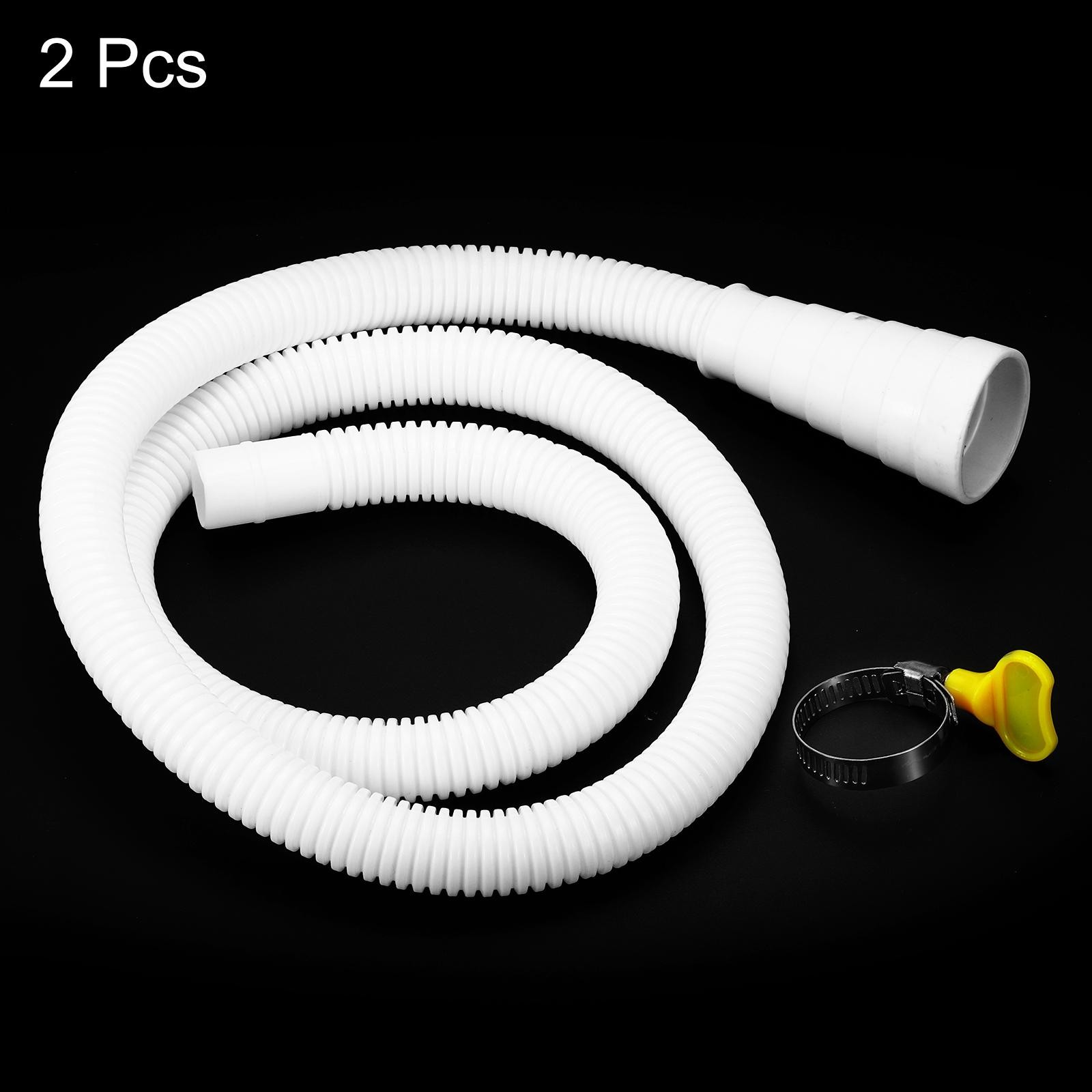 Universal Air Conditioner Drain Hose 20-30mm ID 3.3ft White 2pcs