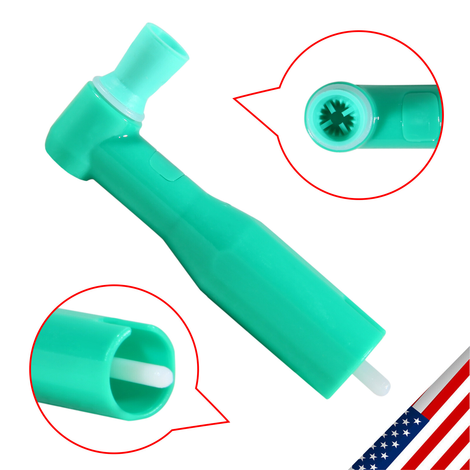 Dental Disposable Prophy Angles Soft Cup Latex Free Right Angle 90° Angle Green