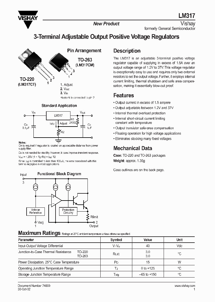 5pcs LM317T LM317 Adjustable Linear Voltage Regulator IC 1.2V to 37V 1.5A USA