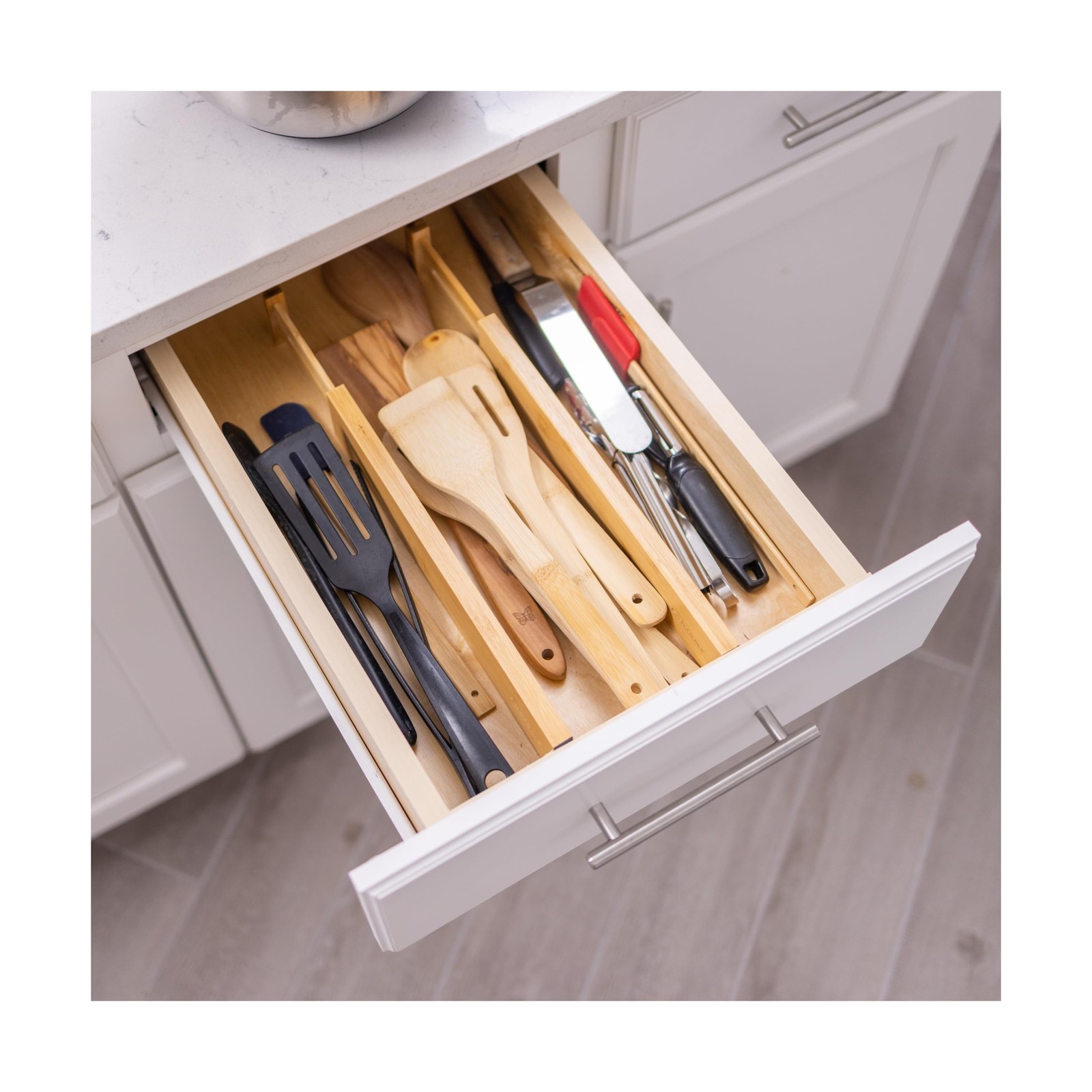Fabsome Drawer Divider 6 Pack, Bamboo Dresser Organizers for Clothes Socks Un…