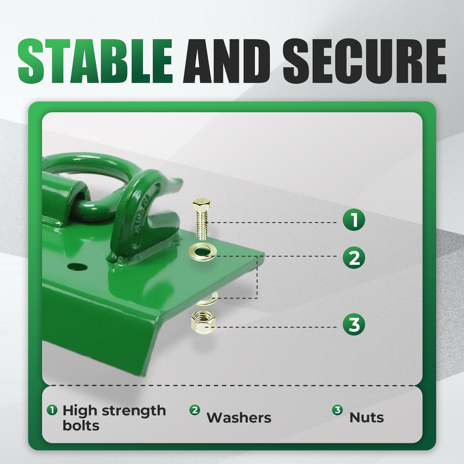 Bolt on Grab Hooks & D Rings & 2″ Receiver For John Deere 1025R Compact Tractor