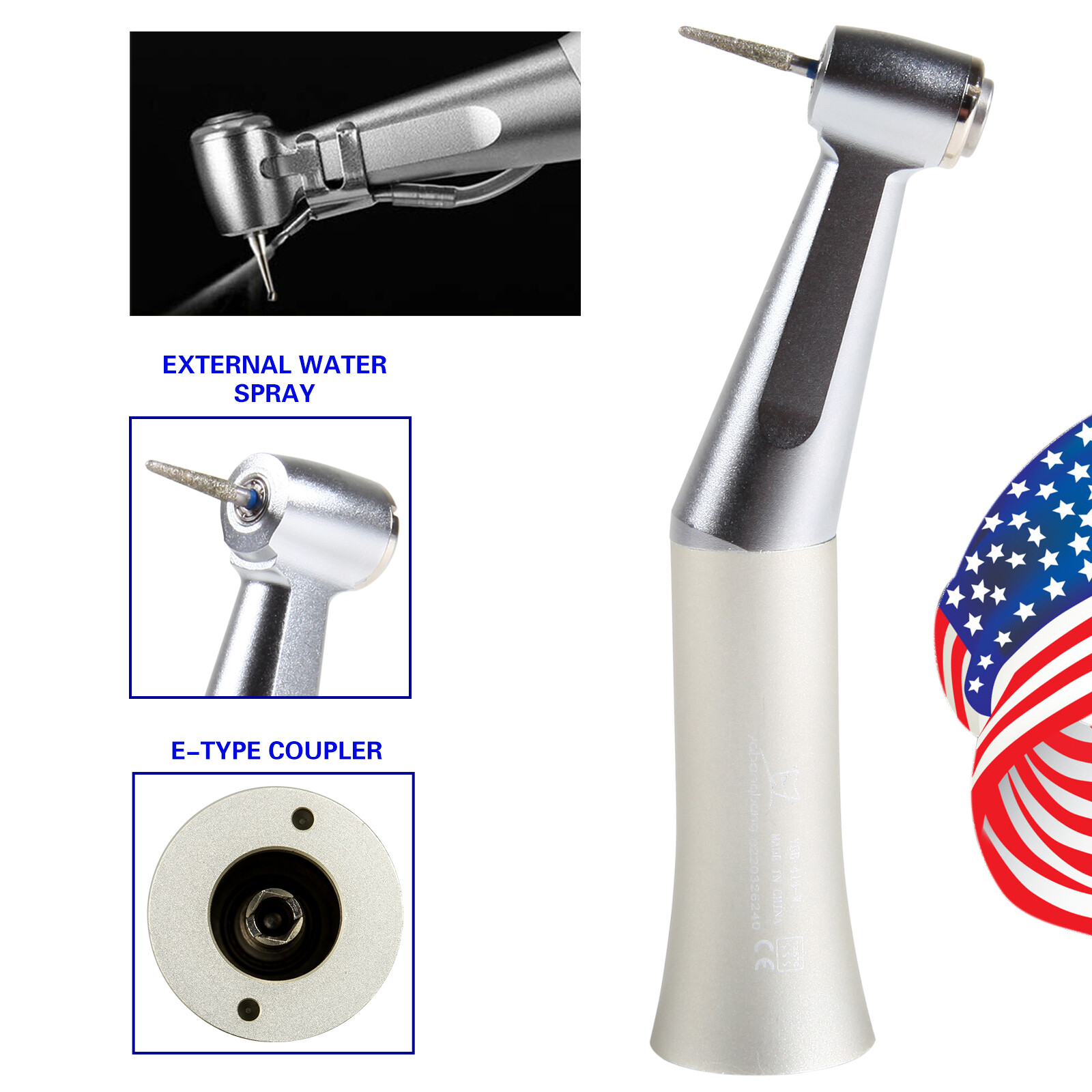 NSK Style Dental Contra Angle Slow Low Speed Handpiece Push Button For RA/FG BUR
