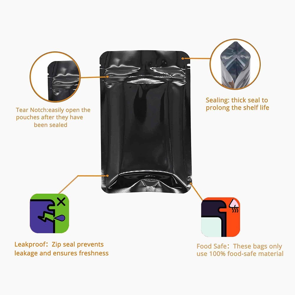 4CustomPrint Zip Seal Mylar Bags | Glossy Resealable for Sample & Candy Storage
