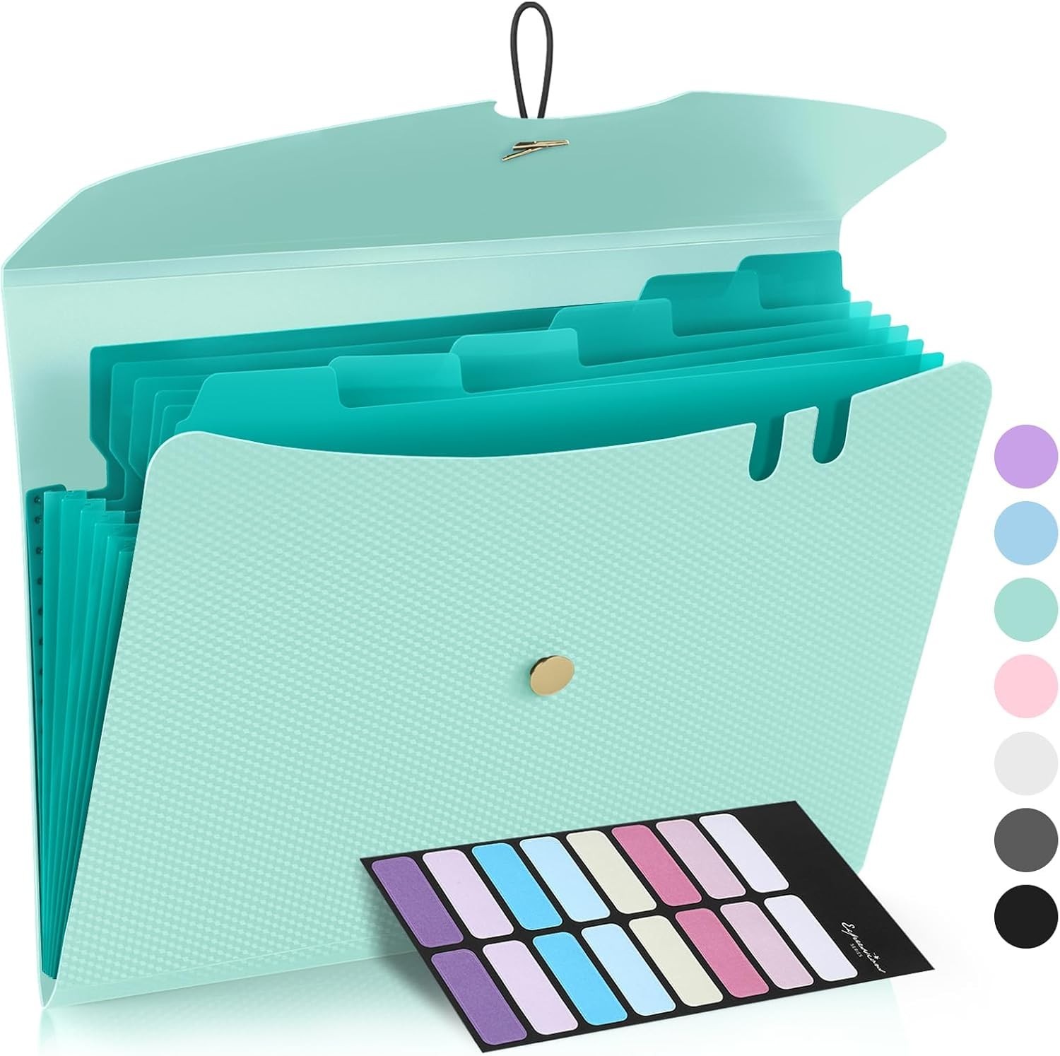 Expanding File Folder with Bungee Closure – Lightweight Green Design