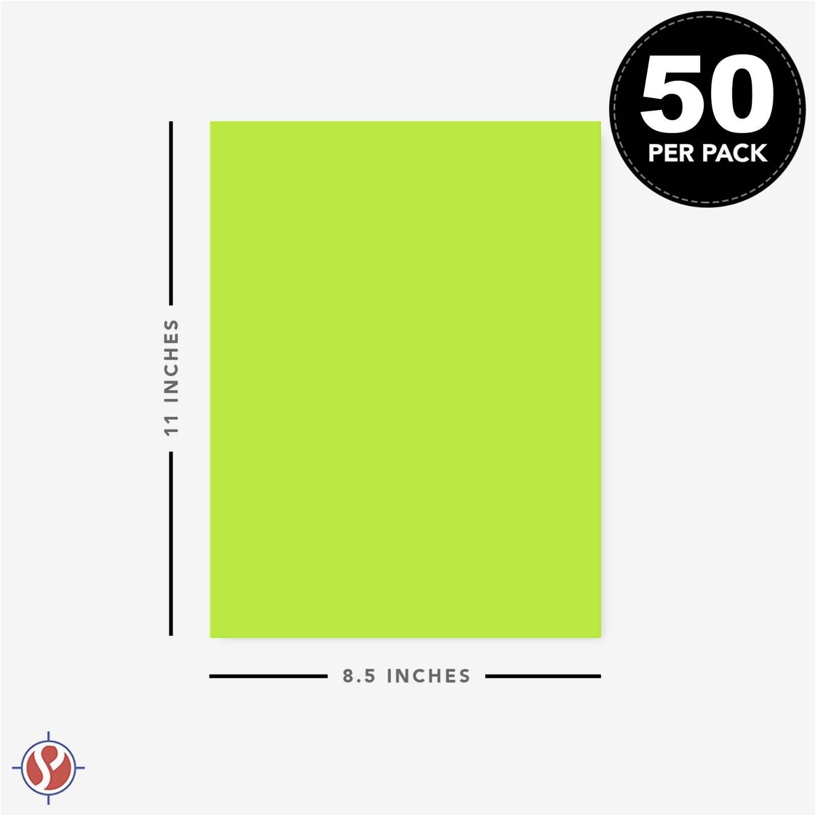 Vulcan Green Bright Color Paper, 24lb Bond (90GSM), 8.5 x 11, 50 Sheets