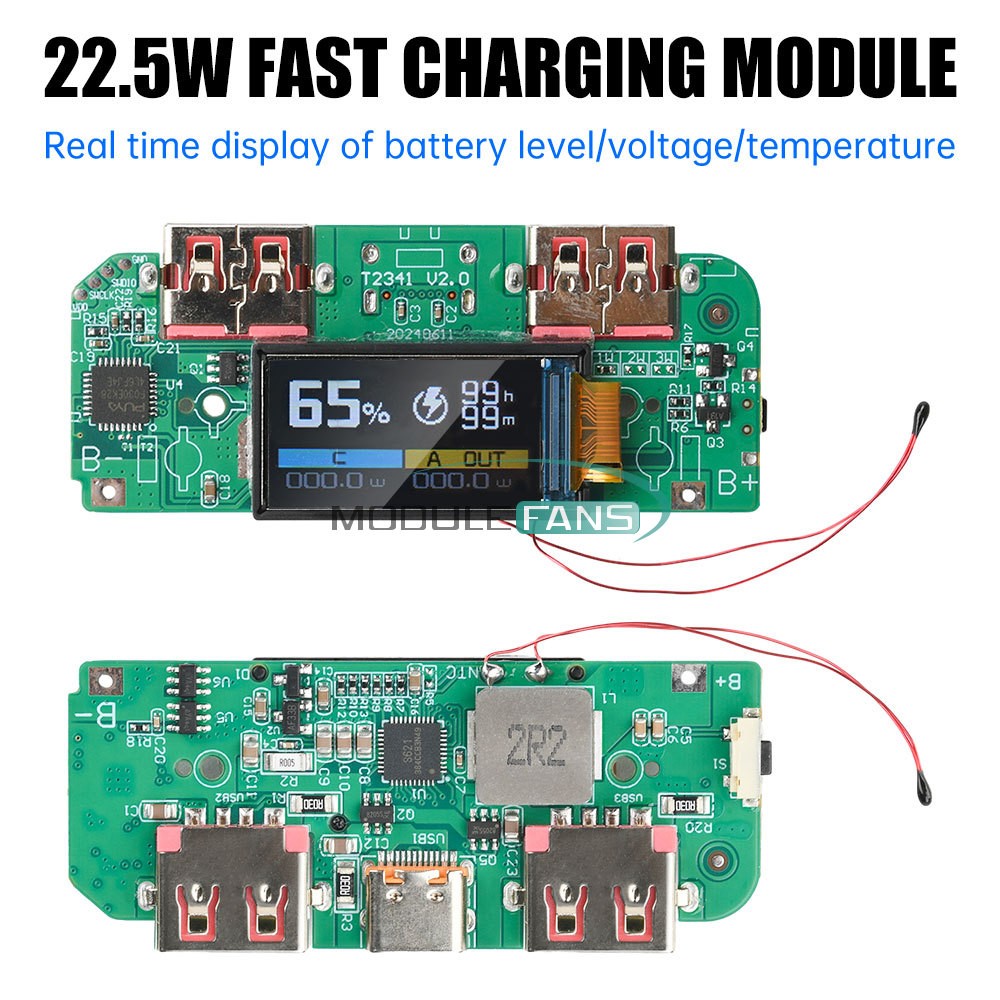 22.5W Power Bank Motherboard Module Fast Charging Mobile Power Circuit Board