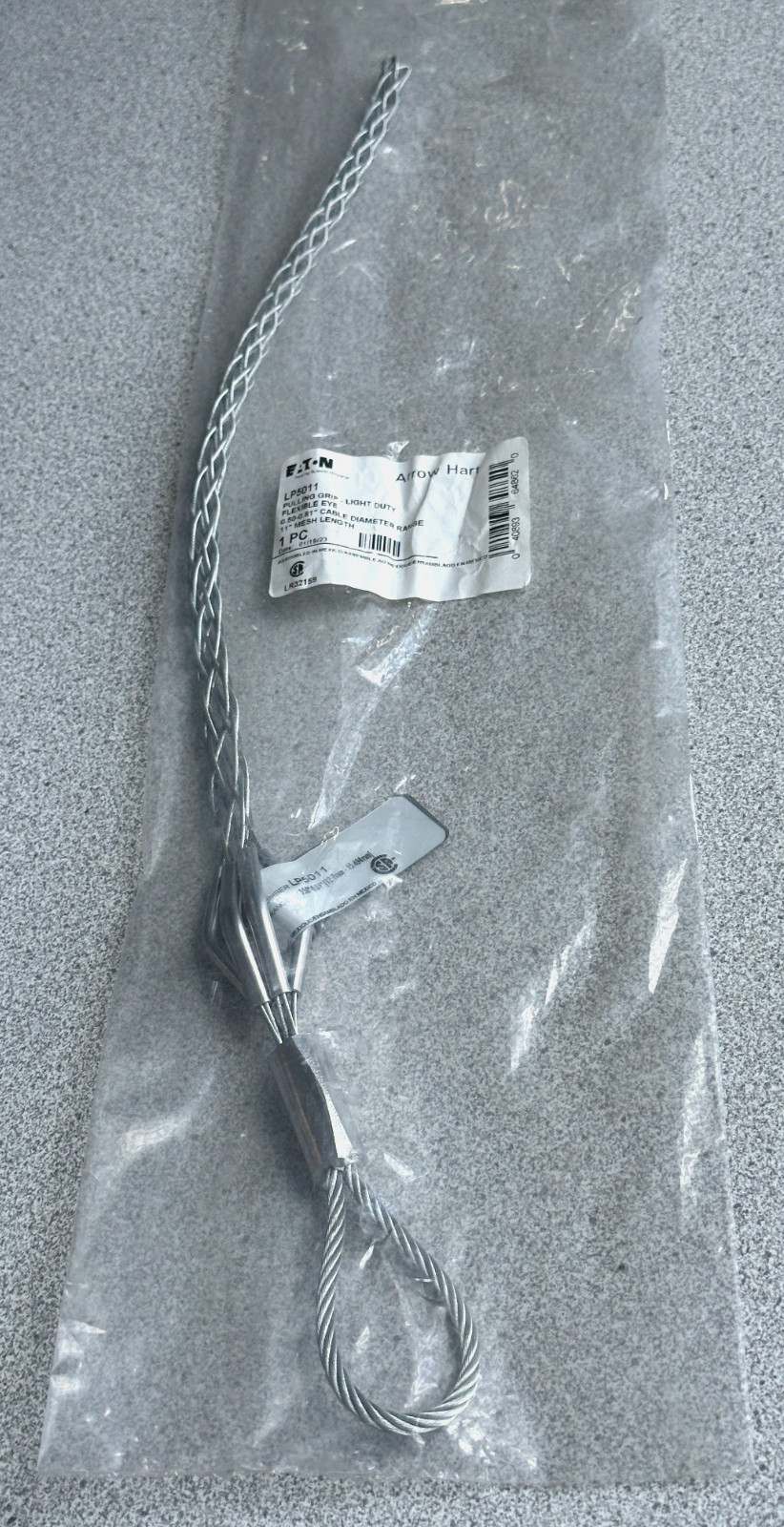 NEW EATON ARROW HART LP5011 PULLING GRIP FLEXIBLE EYE .50-.61″ Cable diameter