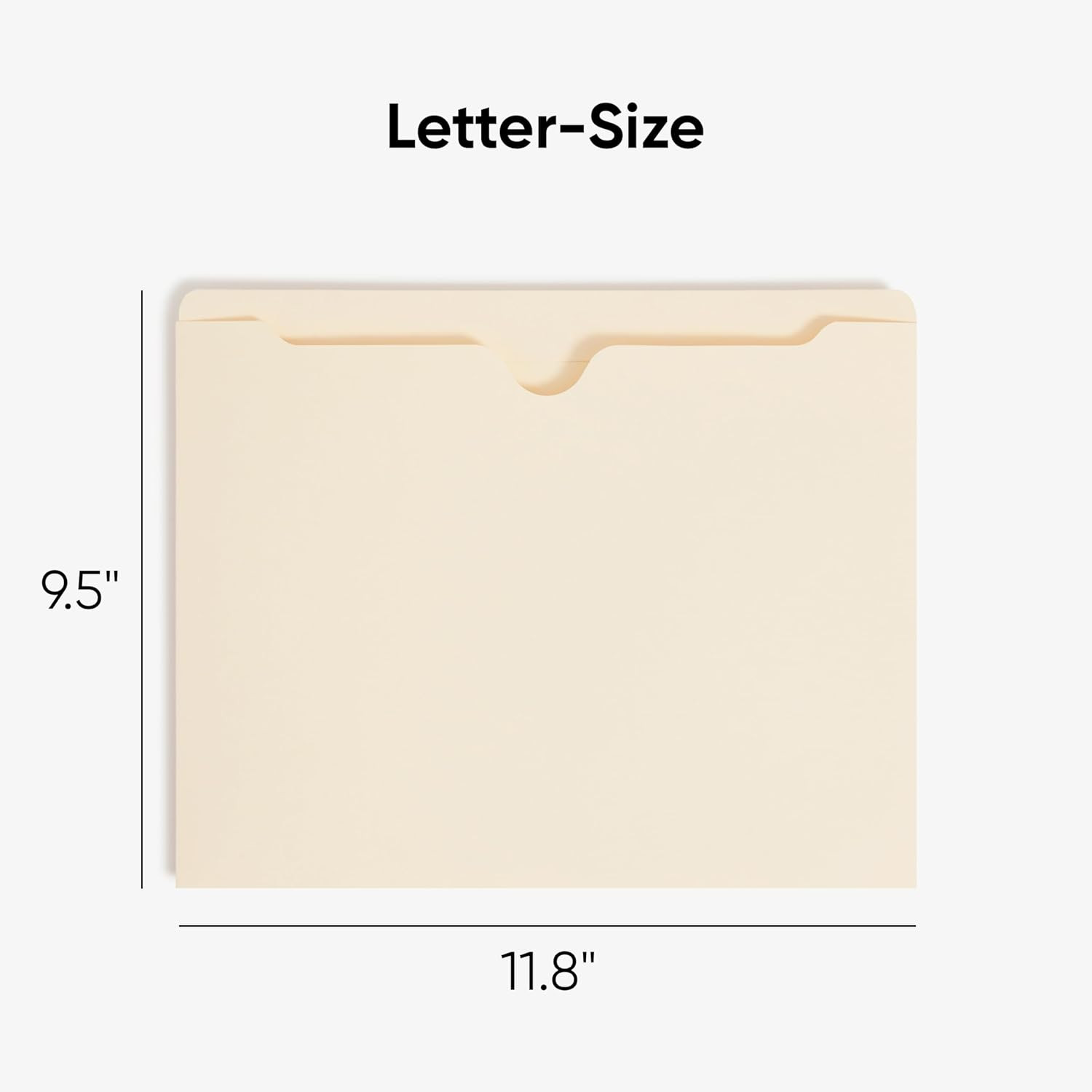 File Jacket, Reinforced Straight-Cut Tab, Flat-No Expansion, Letter Size,