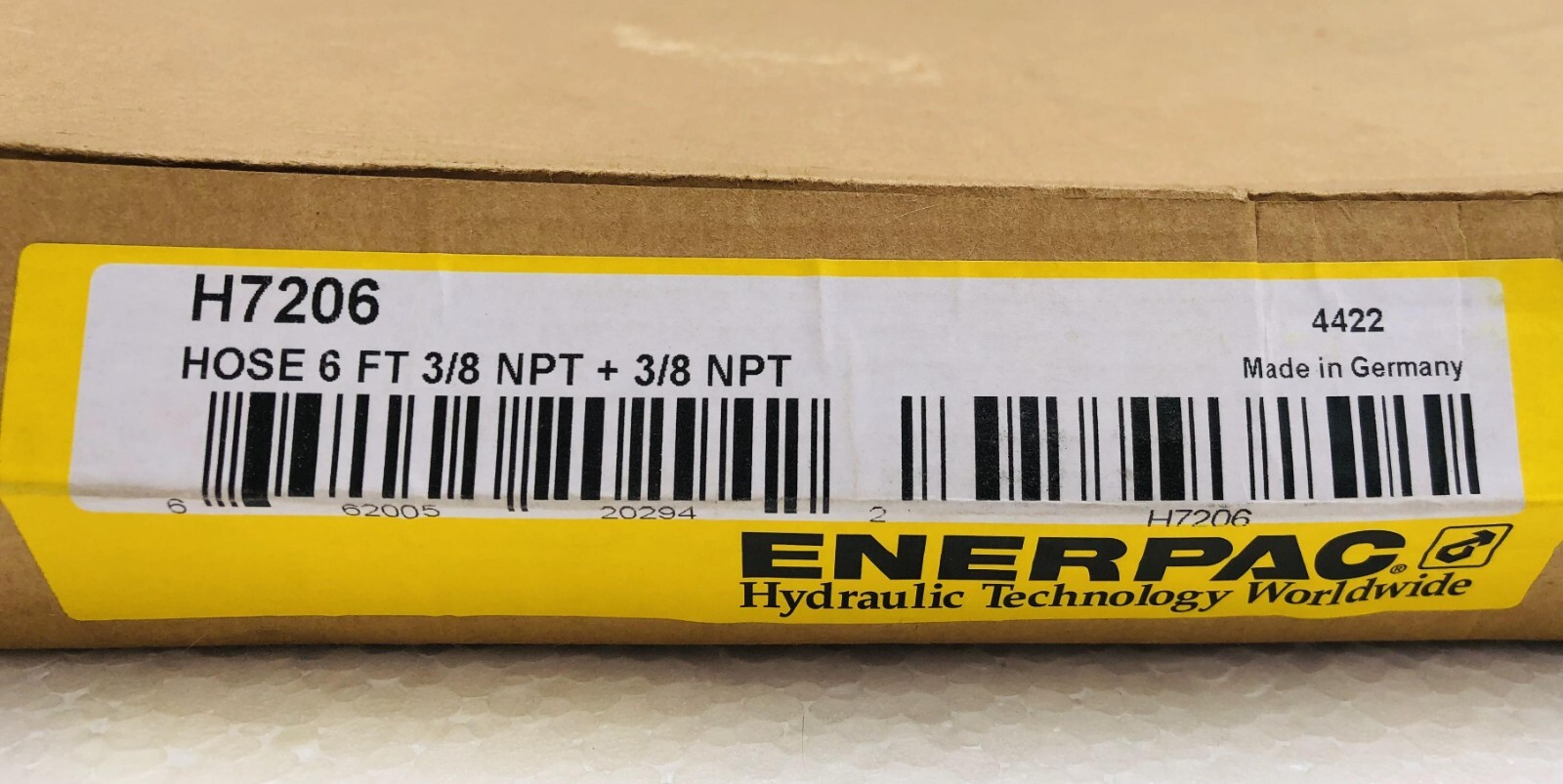 Enerpac H7206 High Pressure Hydraulic Hose 6 Ft. 3/8″ NPT 700 Bar/ 10,000 PSI