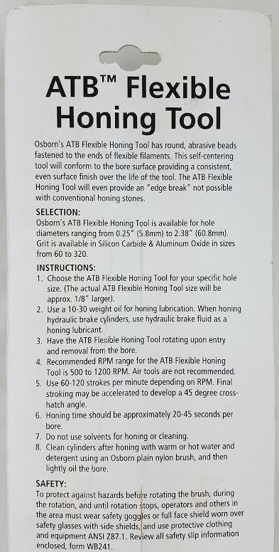 ATB Flexible Hone Honing Tool 1/4″ (6.4mm) x 240 grit S/C Osborn