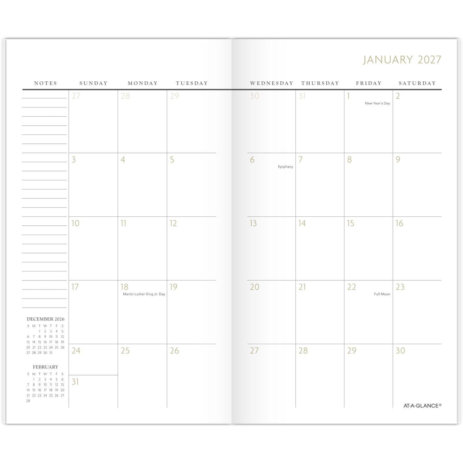 AT-A-GLANCE 2027-2028 Planner, 2 Year Monthly 3.5″ x 6″, Floral
