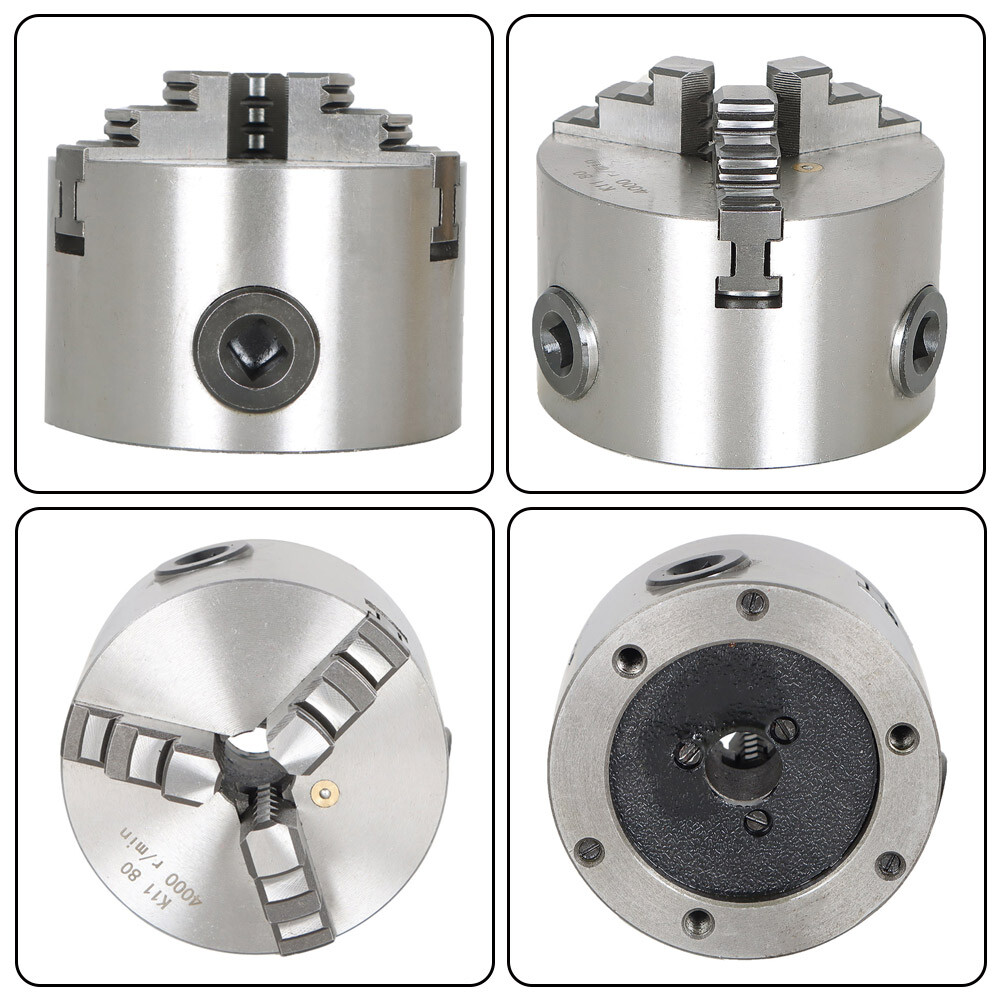 3 Jaw Lathe Chuck Manual Chuck 3″ Self-centering Lathe Drilling Part K11-80 80mm