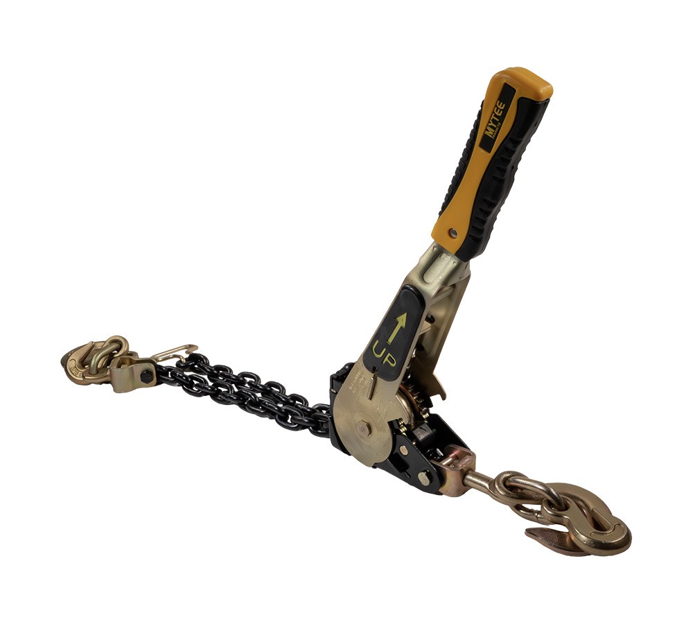 2 PK EZ Ratchet Chain Load Binder with 5/16″ Grab & 3/8″ Slip Hook, 5400 lbs WLL