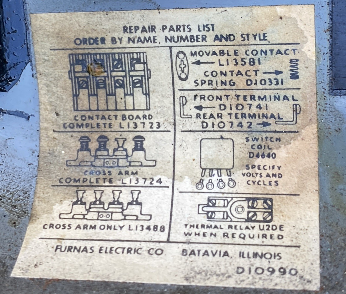 Vintage Motor Furnas Control Electrical Box Furnas YC132