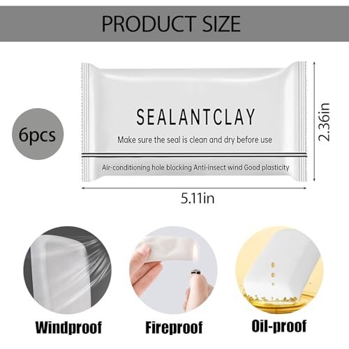 2026 Upgraded Moldable Sealant Clay, Faster Drying 6Pack Sealant Mastic, Qui…