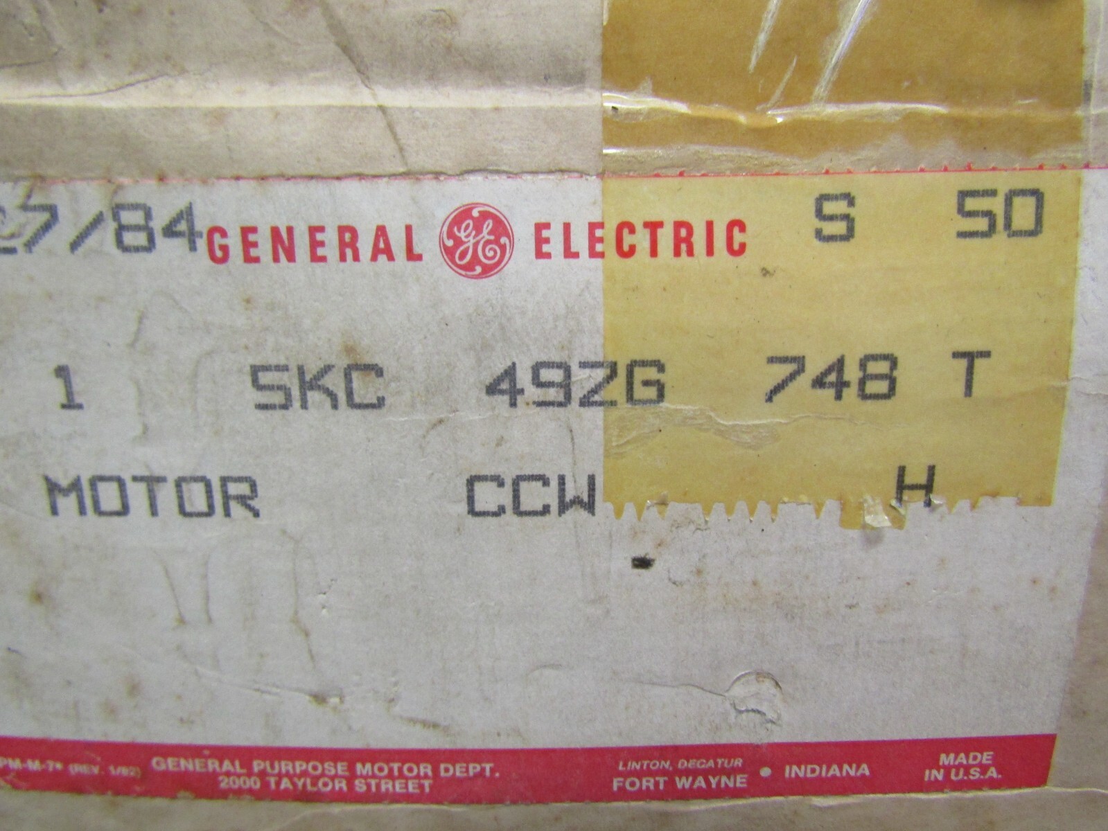 👀 NEW GE GENERAL ELECTRIC 1-1/2 HP AC MOTOR 1425 RPM 220V 56H FR 1Ø 5KC49ZG748T