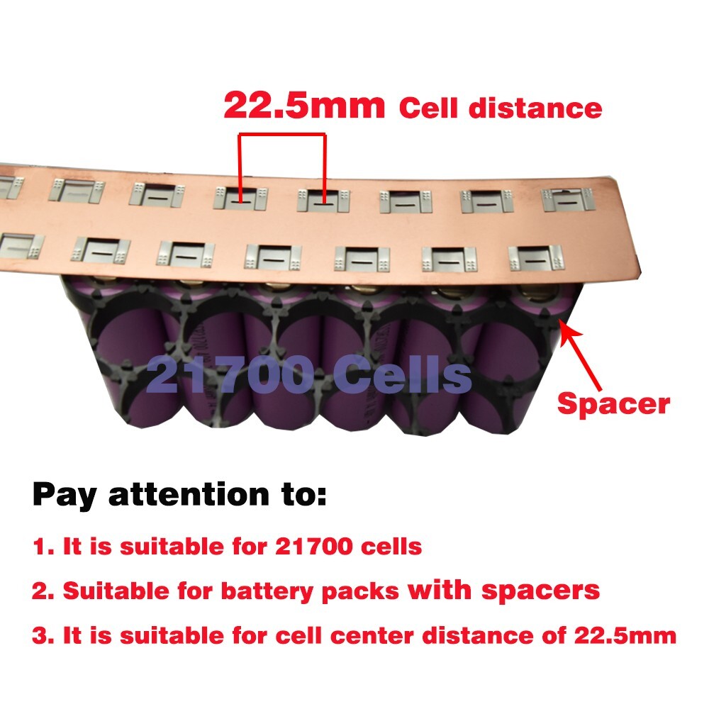 3PCS 31.5″ Pure Copper-nickel Strip 21700 Battery Busbar For Ebike Energy Build
