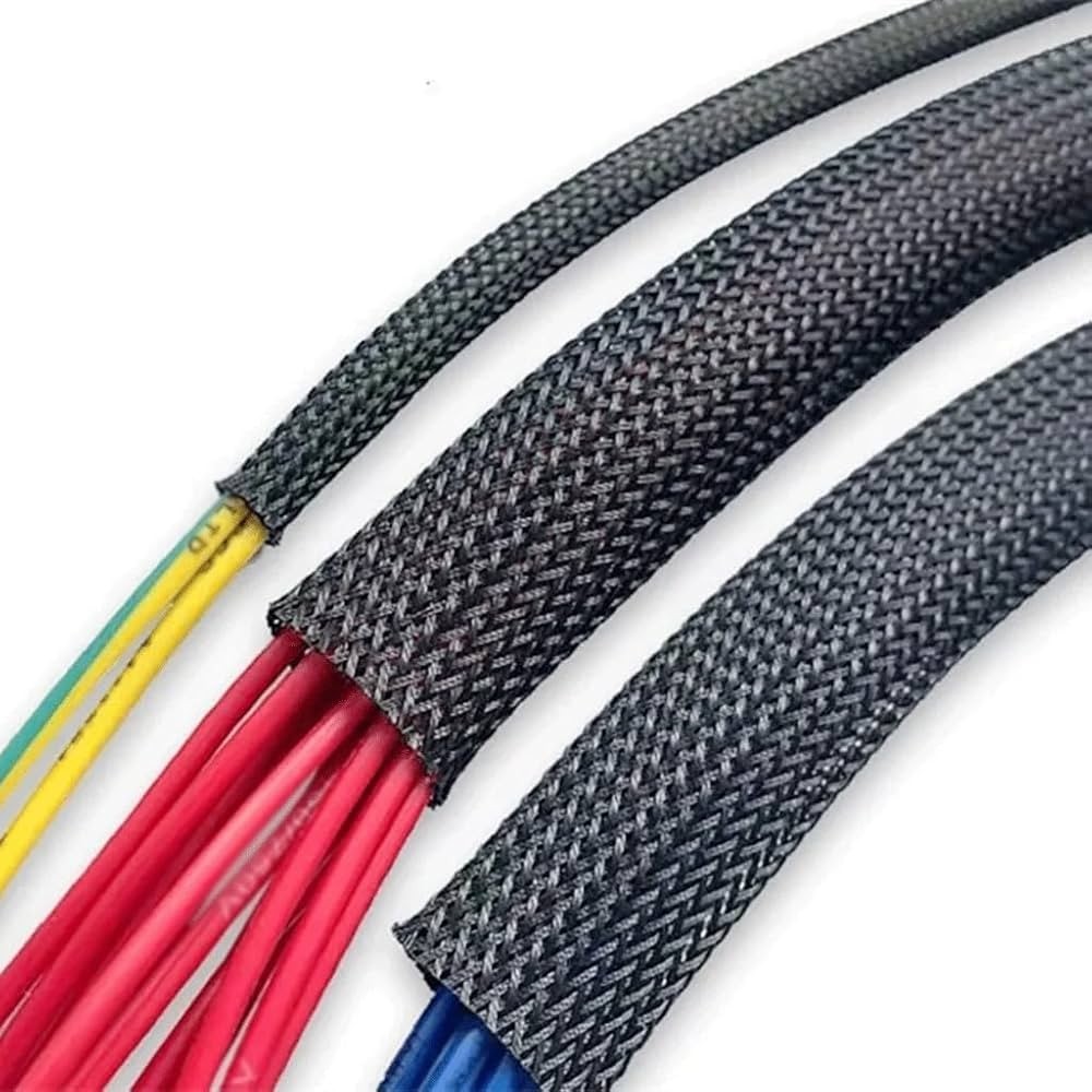 ALL SIZES & COLORS 5′ FT – 100 Feet Expandable Cable Sleeving Braided Tubing LOT