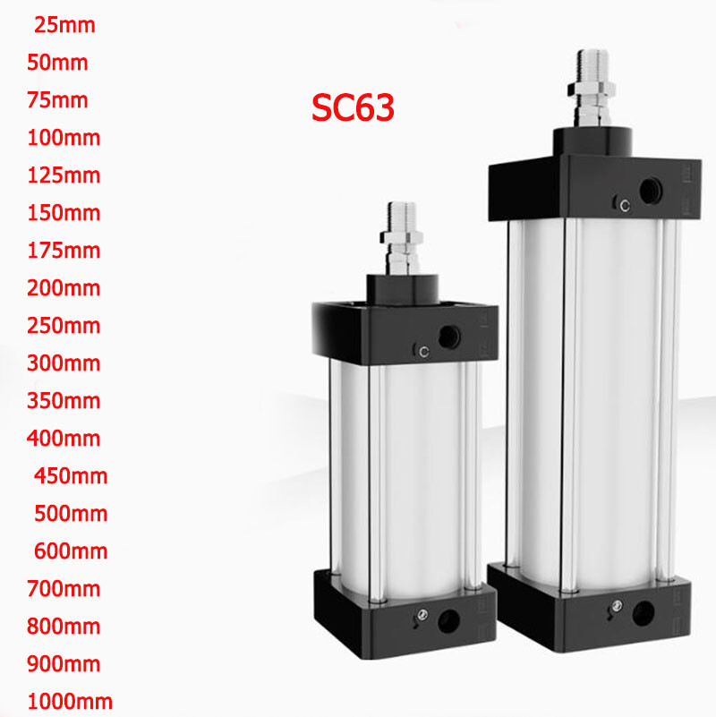 Standard Pneumatic Air Cylinder SC63x25/50/75/100/125/150/175/200/250/300-1000mm