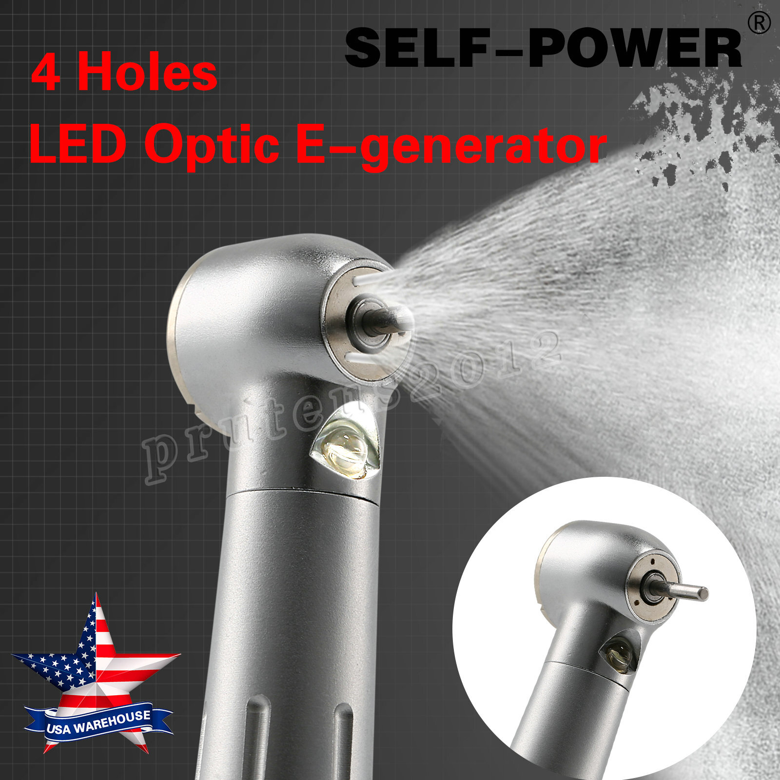 NSK Style Dental Fiber Optic LED E-generator High Speed Handpiece Turbine 4 HOLE