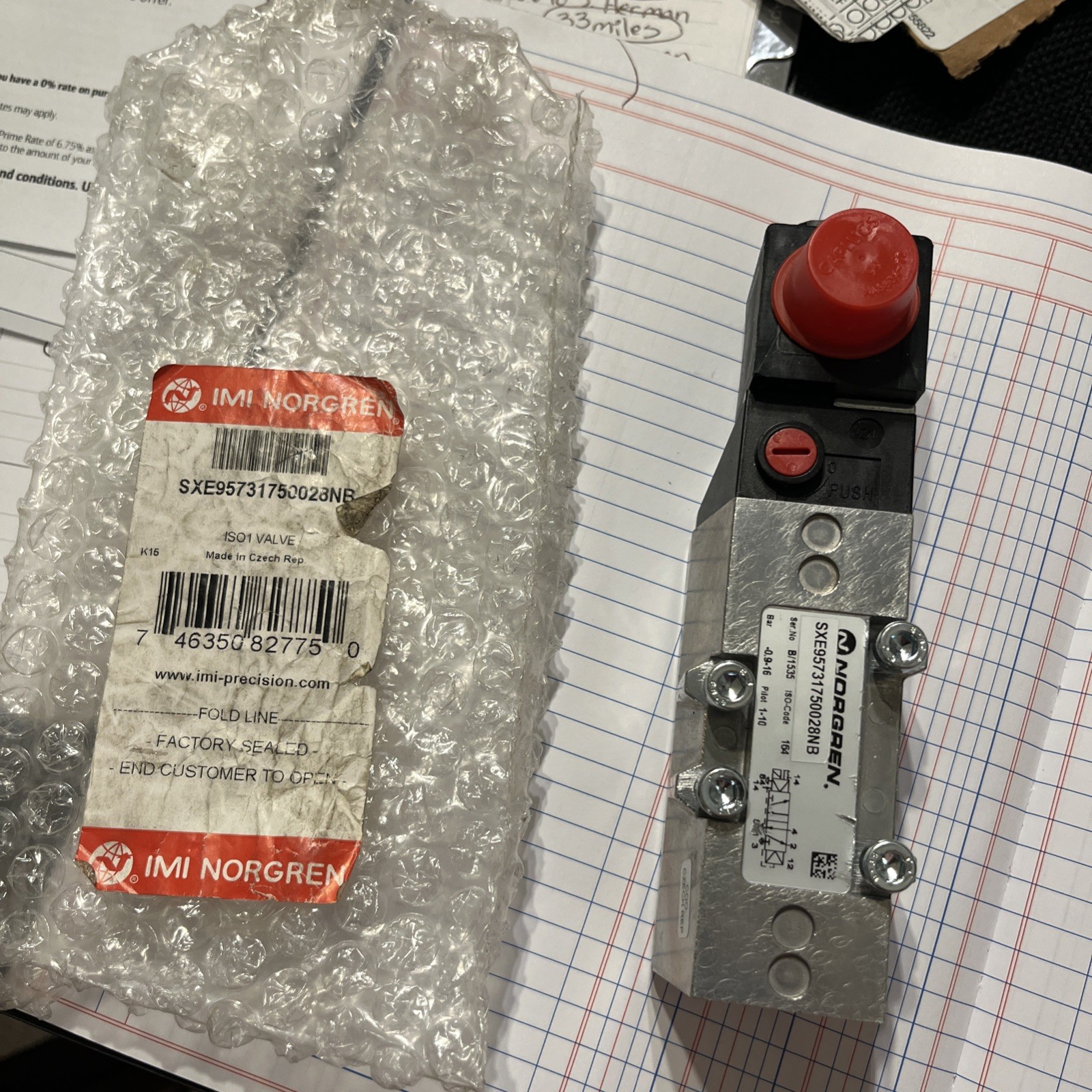 NORGREN SOLENOID VALVE SXE9573Z709028NB NEW