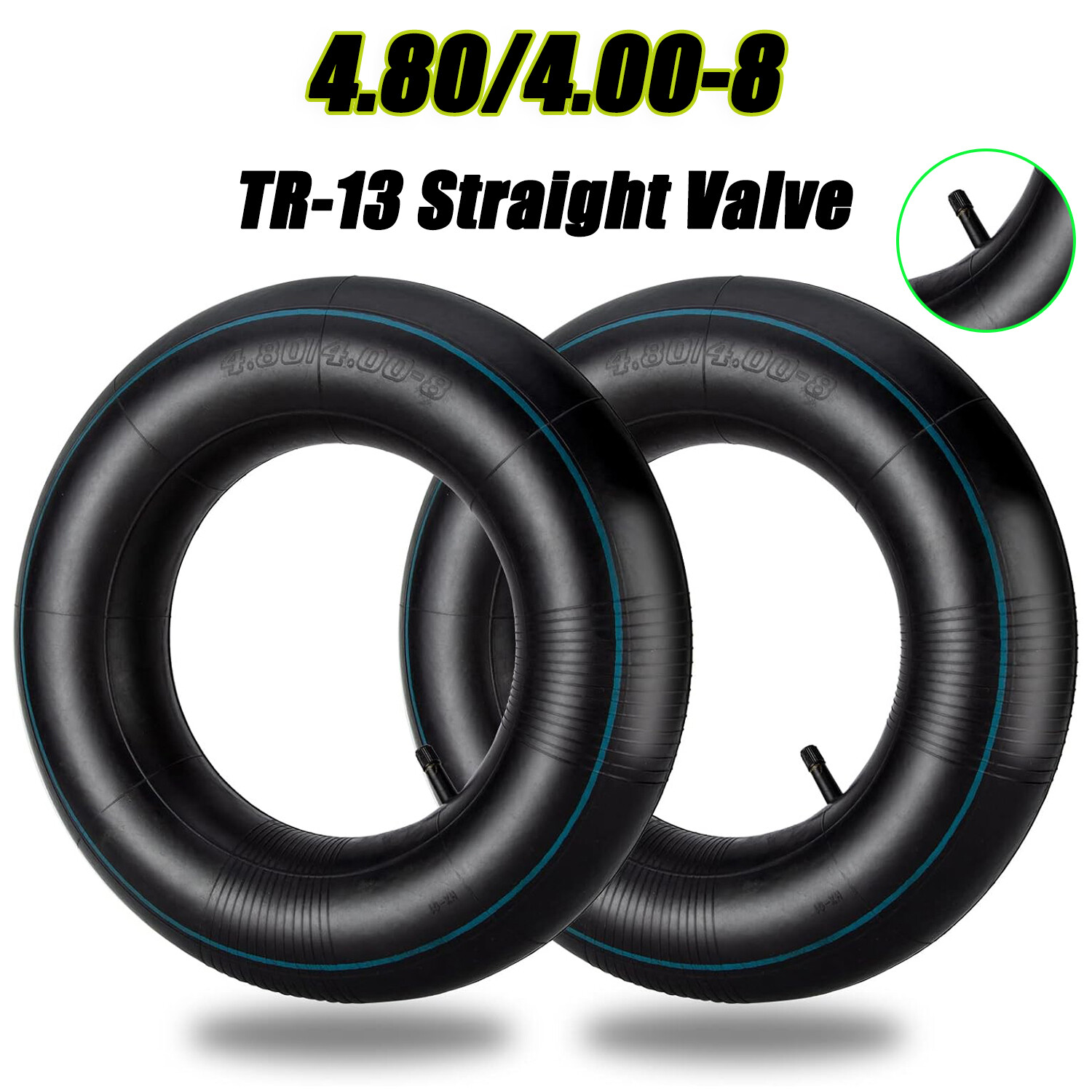 2Pcs 4.80/4.00-8″ Replacement Tire Inner Tube with Straight Valve Stem for ATVs