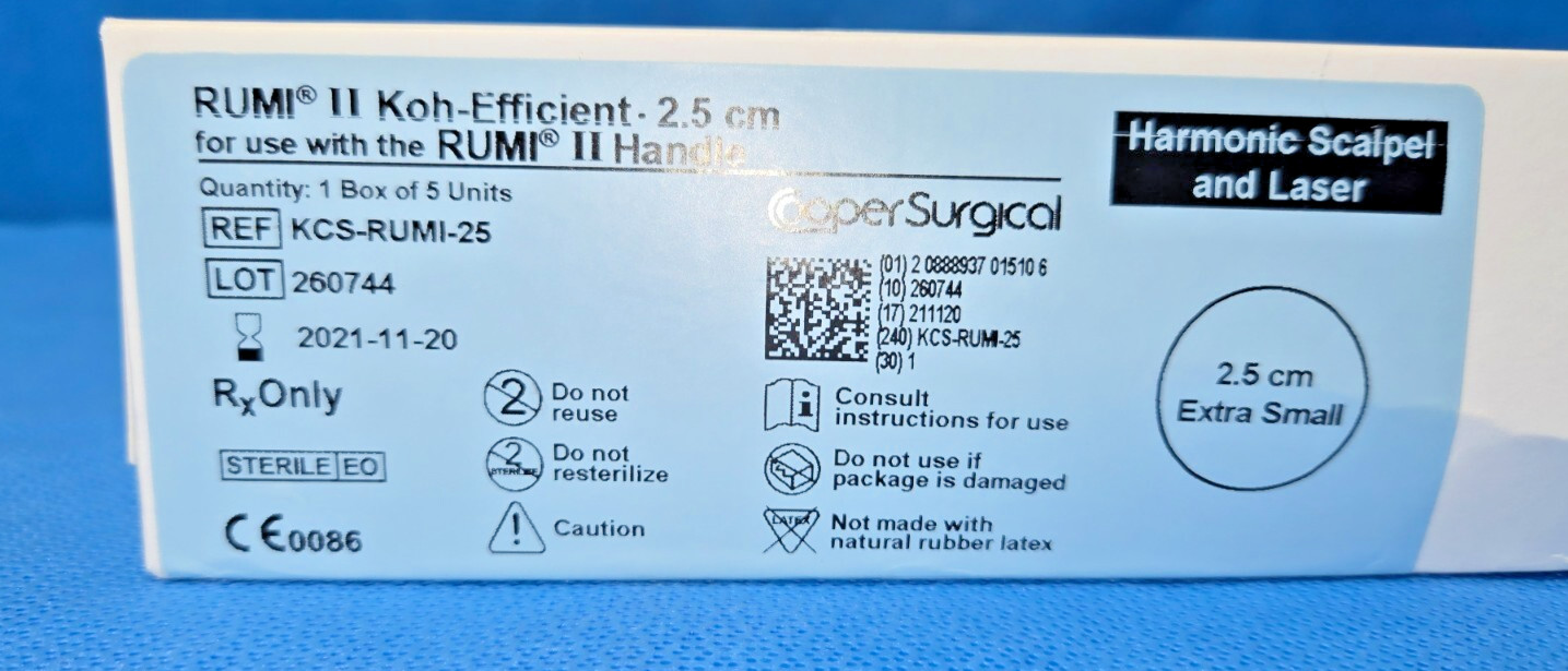 Cooper Surgical RUMI II Koh-efficient 2.5cm Extra Small KCS-RUMI-25 box of 5