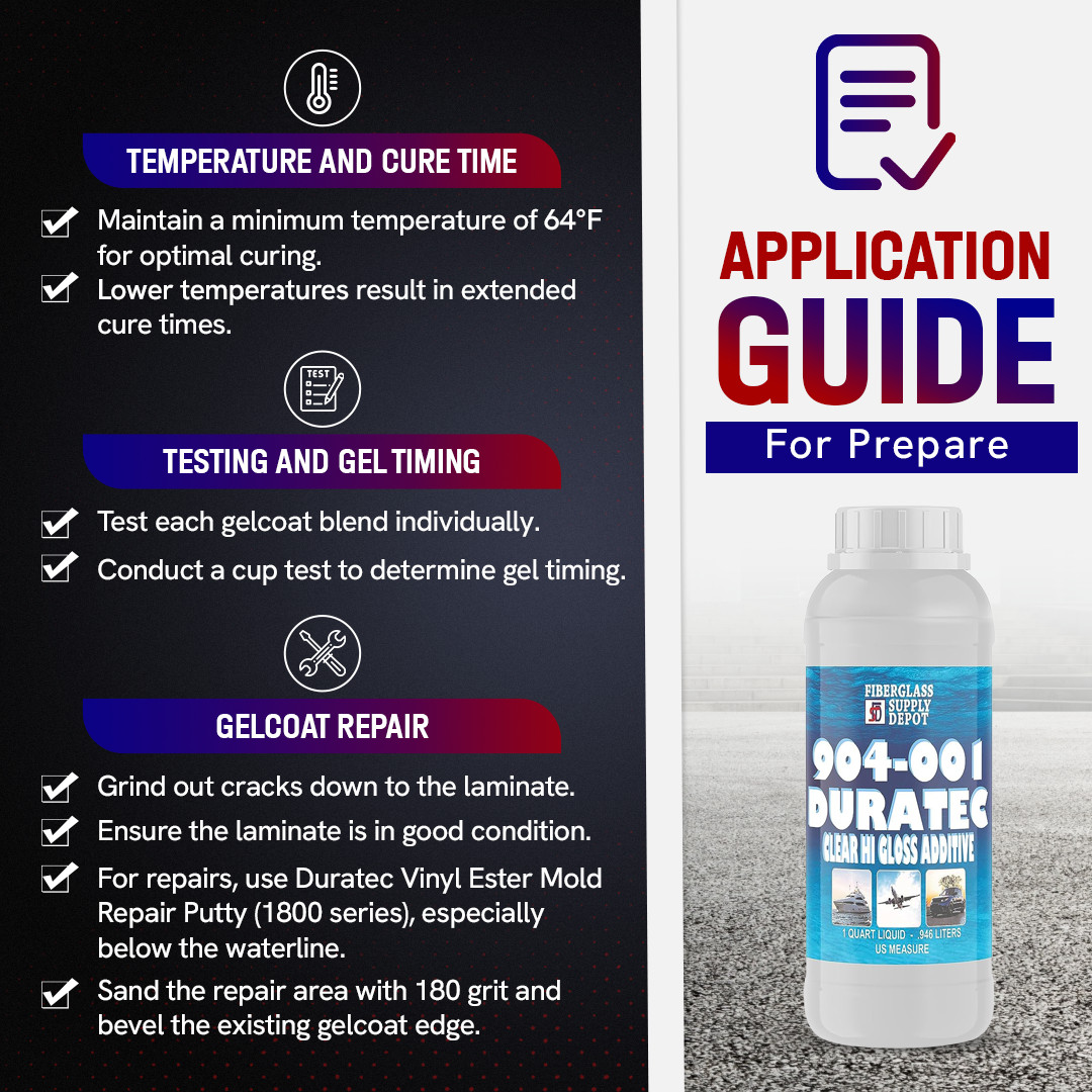 904-001 Duratec Clear Hi-Gloss Additive for Gelcoat (Quart)