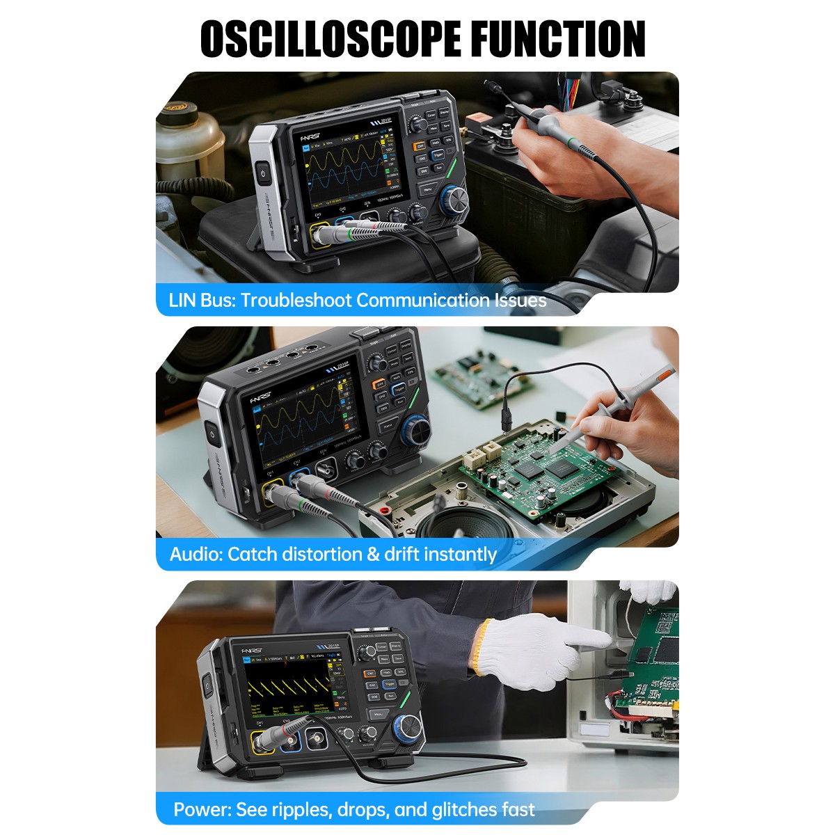 FNIRSI-2D15P Digital Multimeter Oscilloscope Signal Generator Duan Channel 100M/