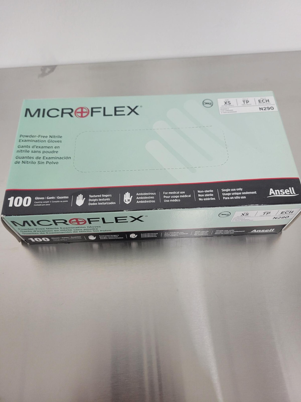 Miicroflex Powder-free Nitrile Examination Gloves, Extra-Small, 100 gloves