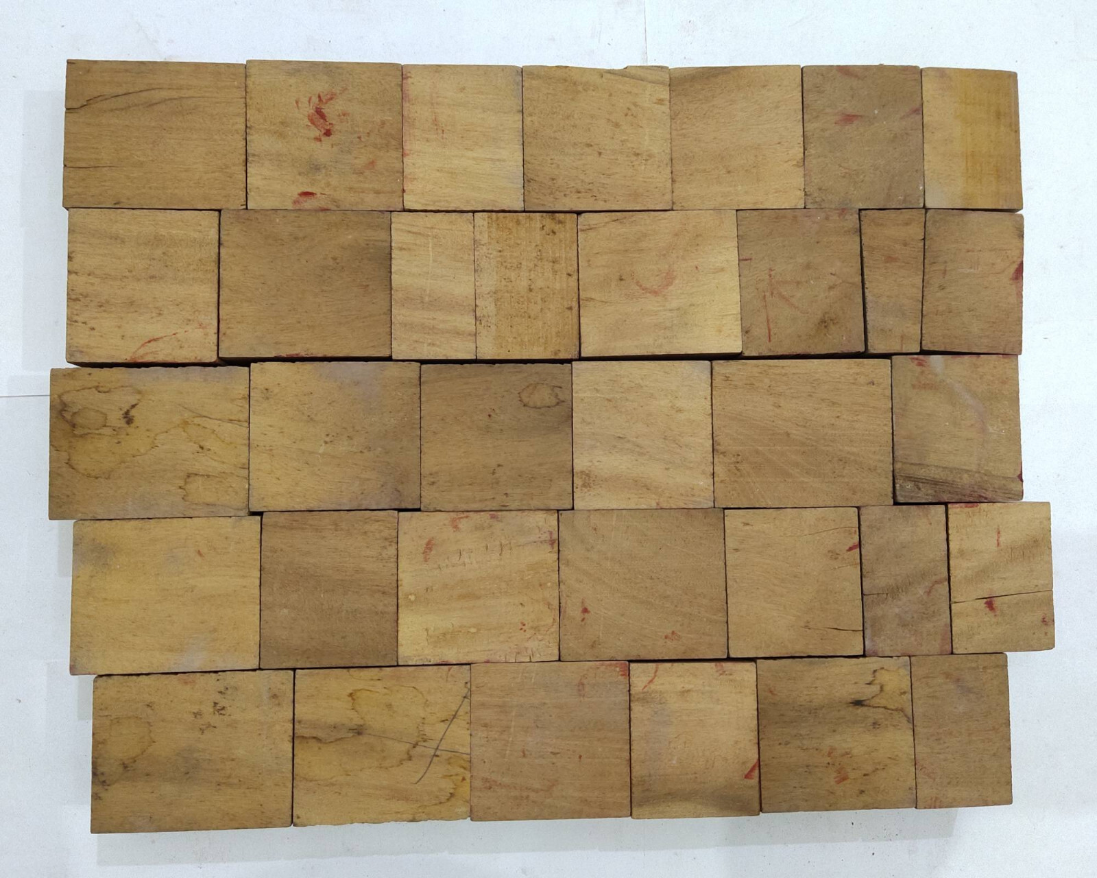 34 Pieces A To Z Letterpress Wood/Wooden Hand-Carved Matrices for Type English