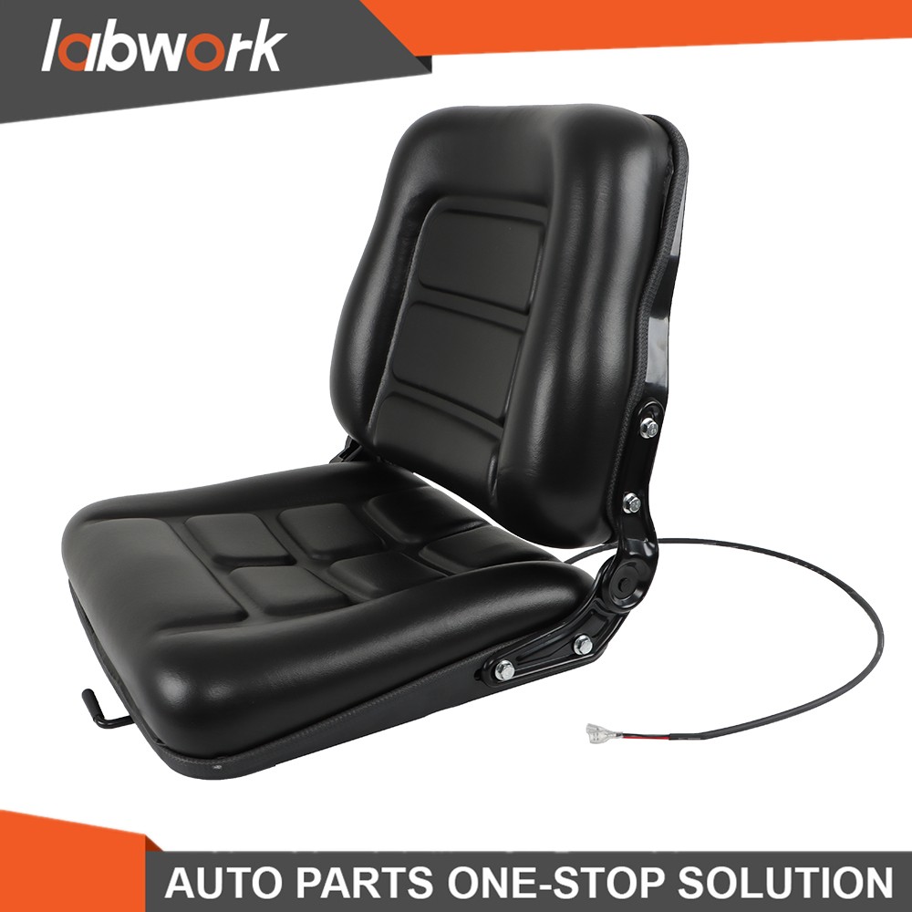 Labwork Universal Adjustable Forklift Tractor Seat Suspension Seat w/Safety Belt