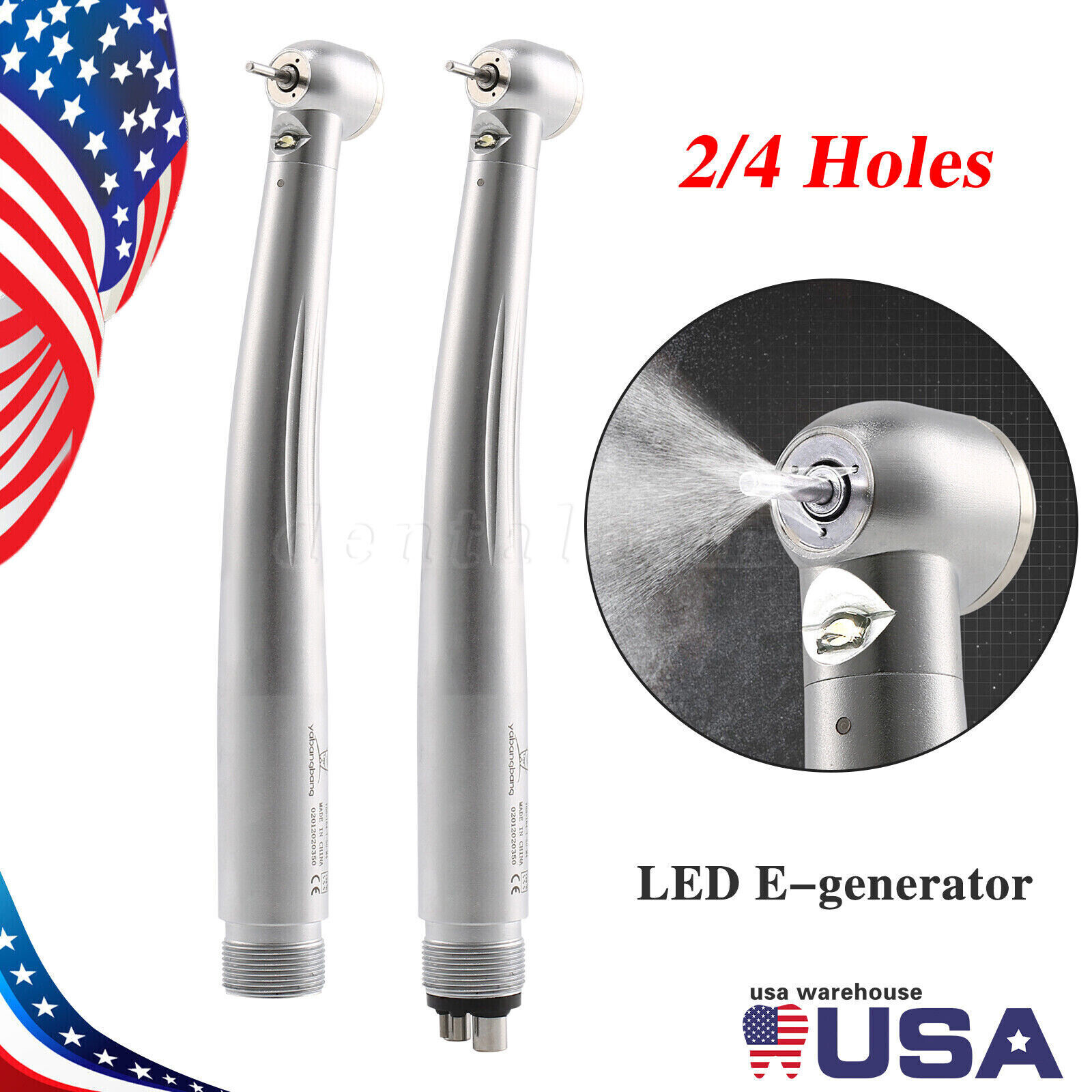 Yabangbang E-generator Dental LED Fiber Optic High Speed Handpiece 2/4 NSK Style