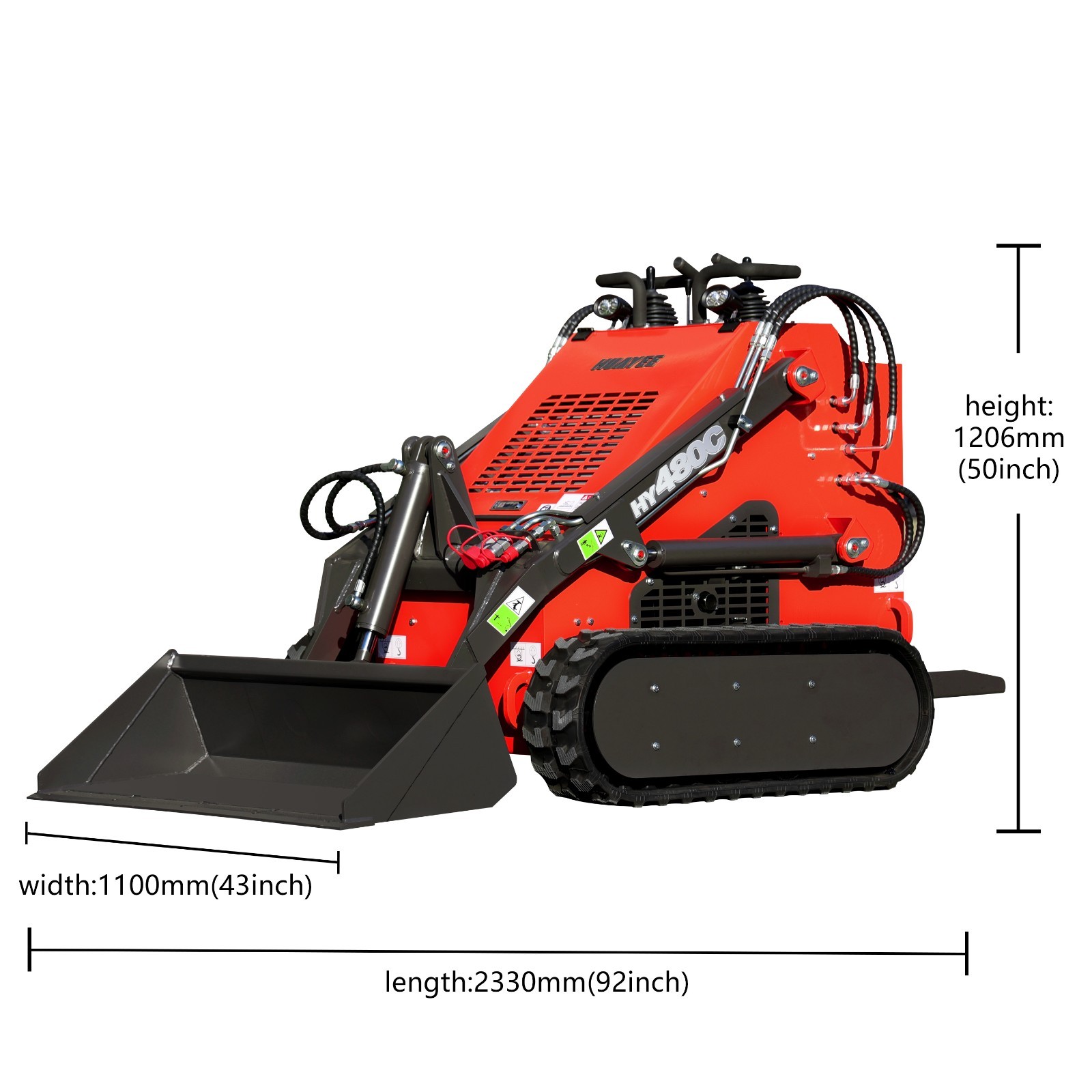 HUAYEE Free Shiping Crawler Mini Skid Steer Loader with EPA 23HP Engine in USA