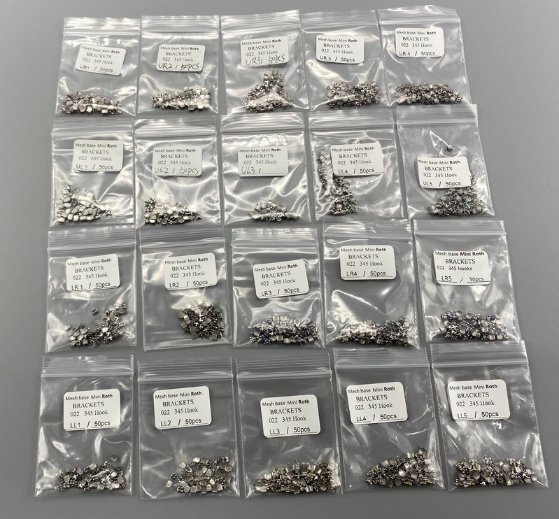 Dental Orthodontic Bracket Braces In Bulk Mini Roth 022 Slot Hooks 345 Metal