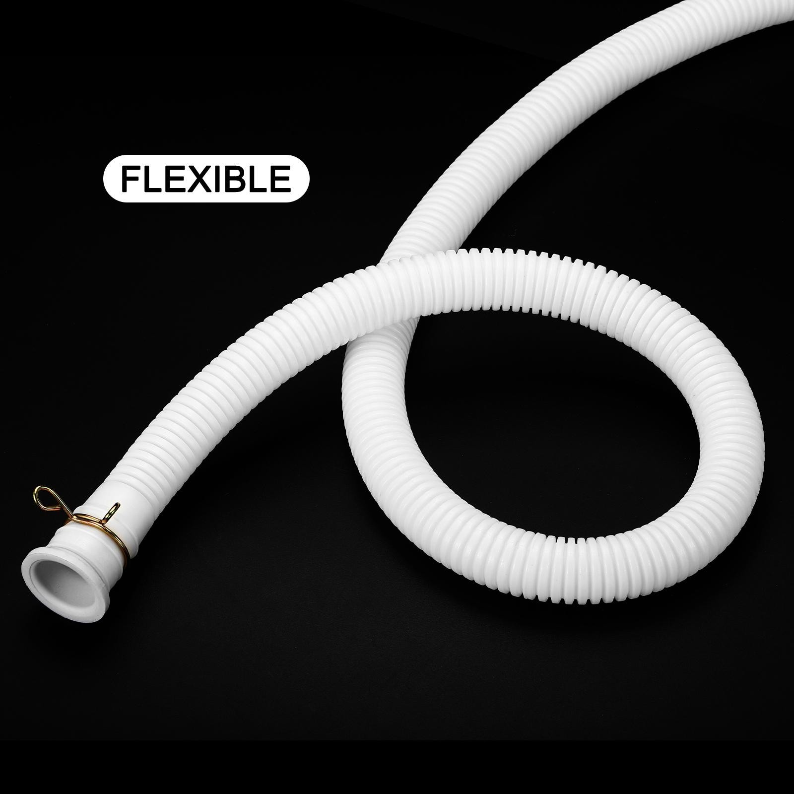 Universal Air Conditioner Drain Hose 18mm ID 5.3ft Thickened with Clamp White