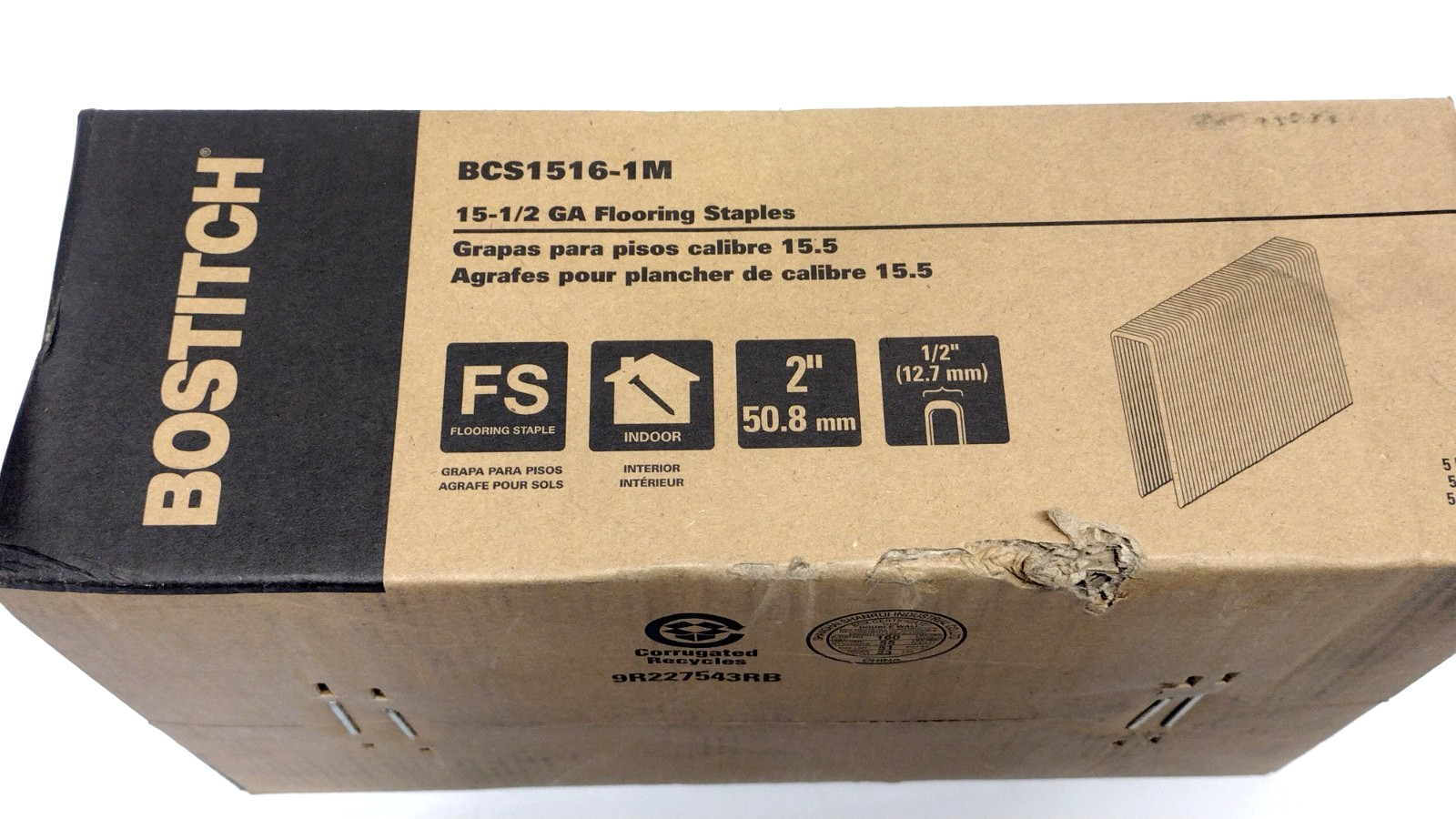 Bostitch BCS1516-1M 15-1/2 GA Flooring Staples 2″ X 1/2″ 5000 QTY New Free Ship