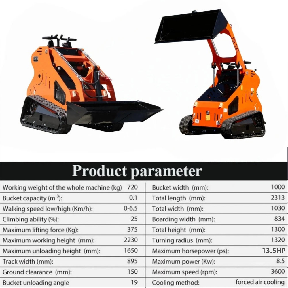 Upgraded 2025 Mini Skid Steer Track Loader Hydraulic Crawler Skid Pickup & Ship