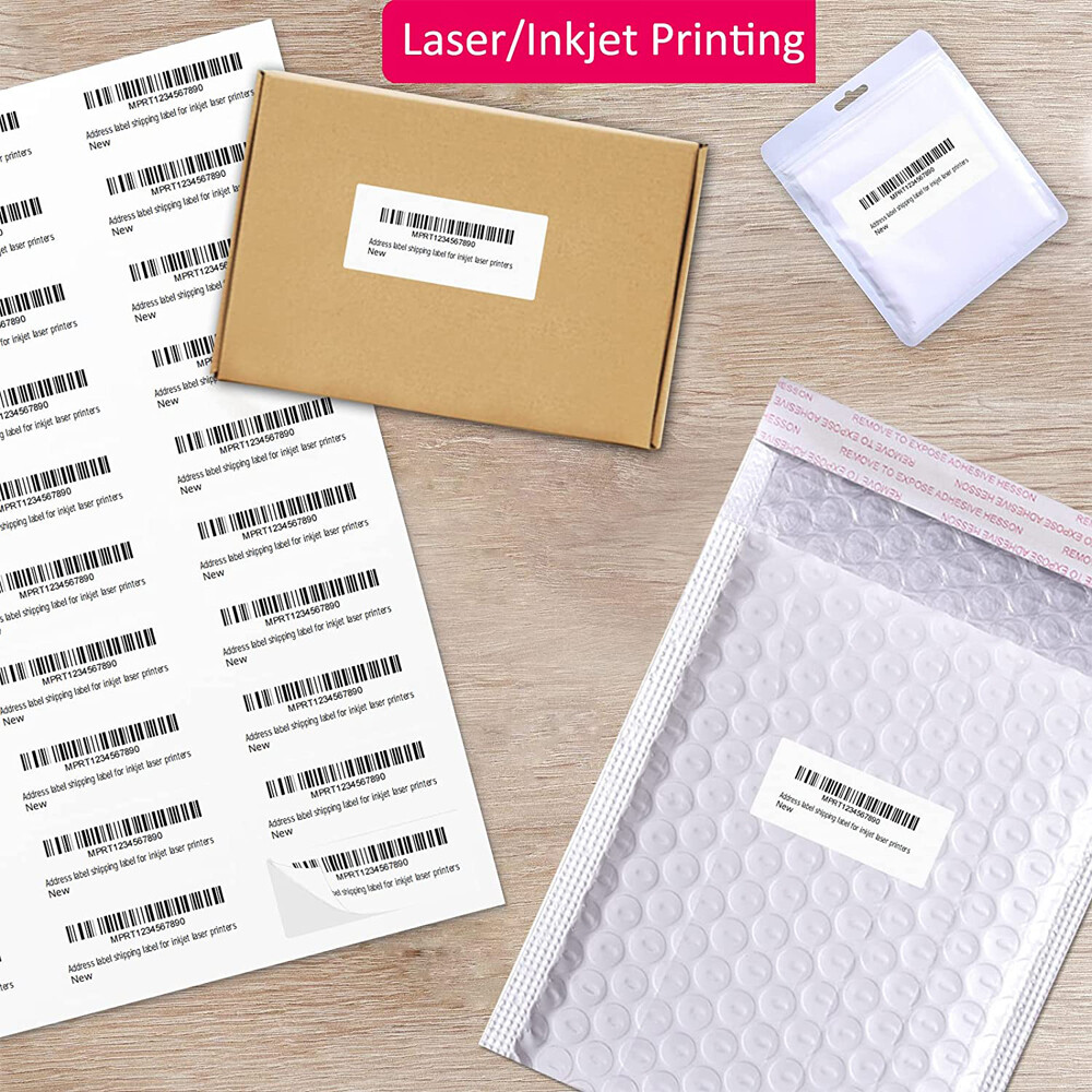 2000 Sheets Shipping Labels 1 x 2 5/8 30Up Adhesive Mailing Address Laser Inkjet