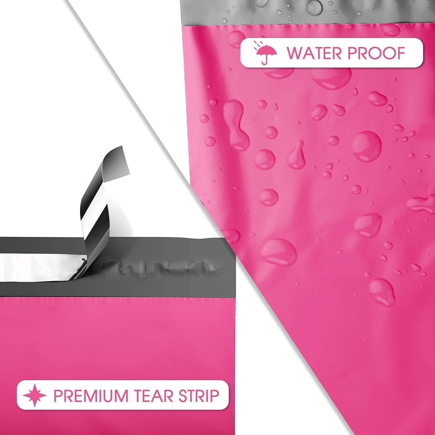 500 Poly Mailers 14.5×19 Large Shipping Bags for Clothing Mailing Poly Bags Pink