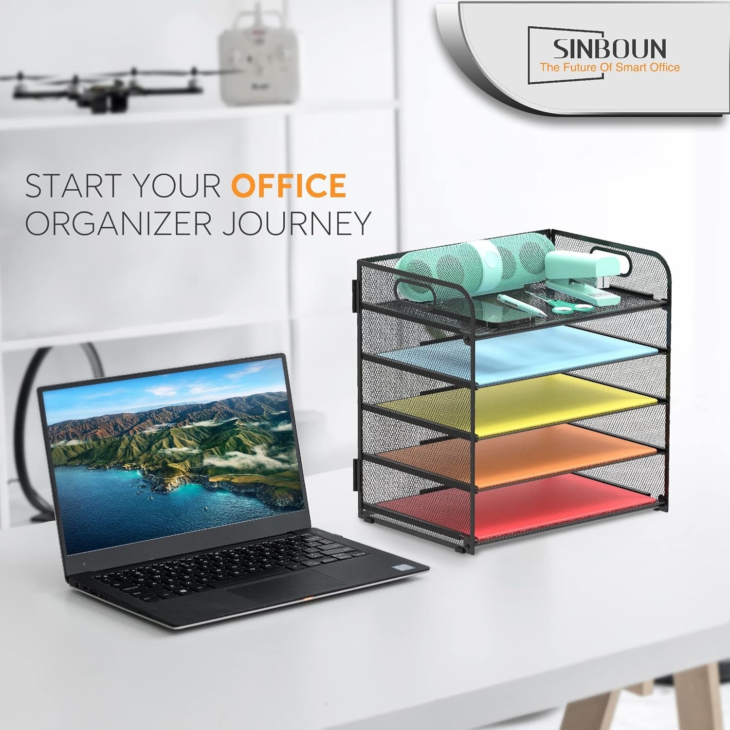 Efficient 5-Tier Paper Organizer – Lightweight Metal Holder for Easy Access