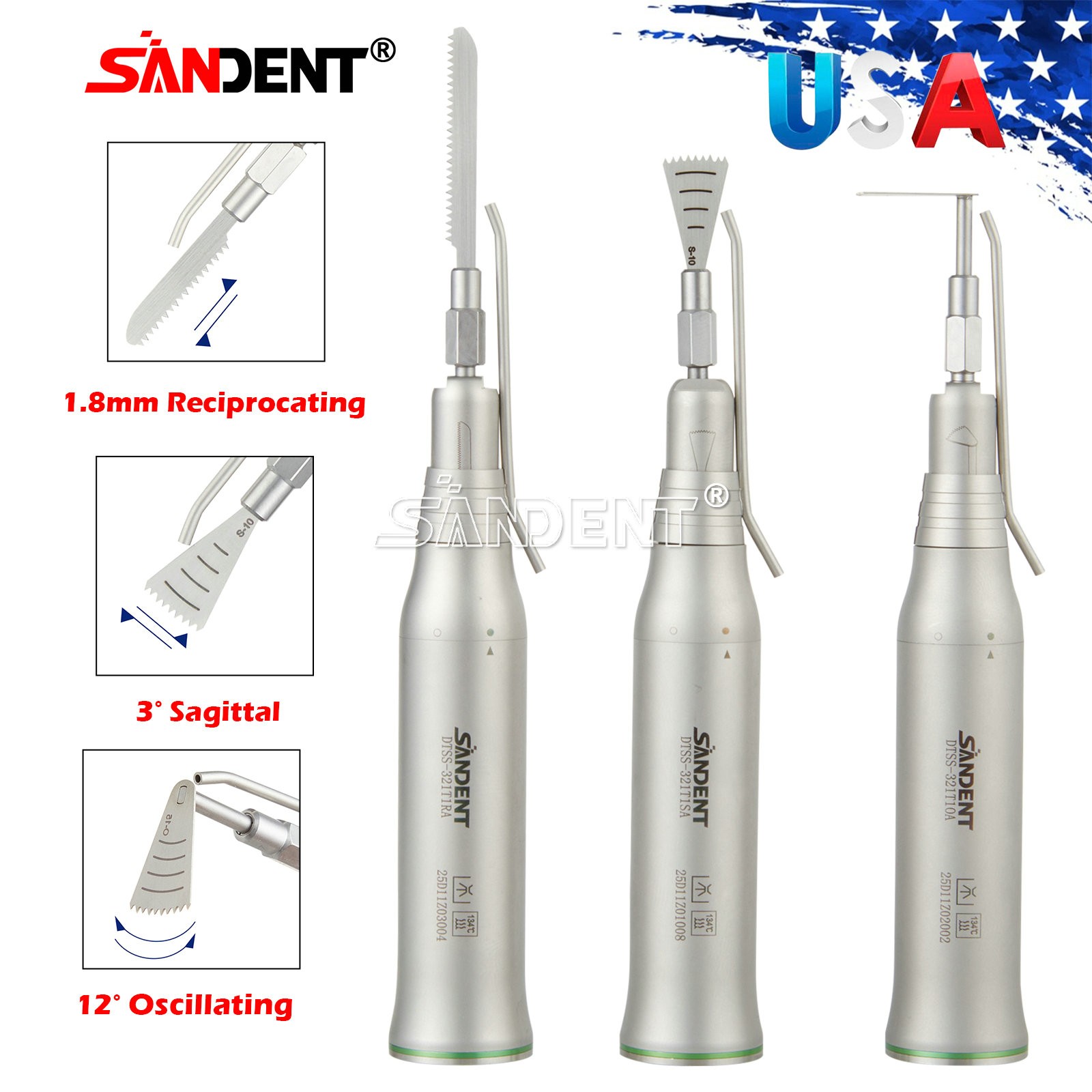 SANDENT Dental Micro Saw Surgical Handpiece Reciprocating Bone Cutting Fit NSK