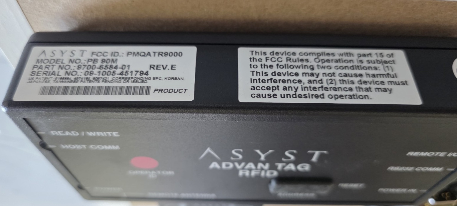 ASYST ADVANTAG RFID Reader Kit