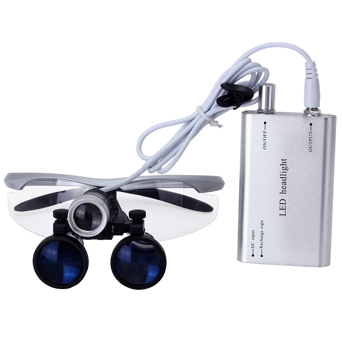 Dental Surgical Binocular Loupe Magnifier Glasses 3.5X-R Dentisit LED Head Light