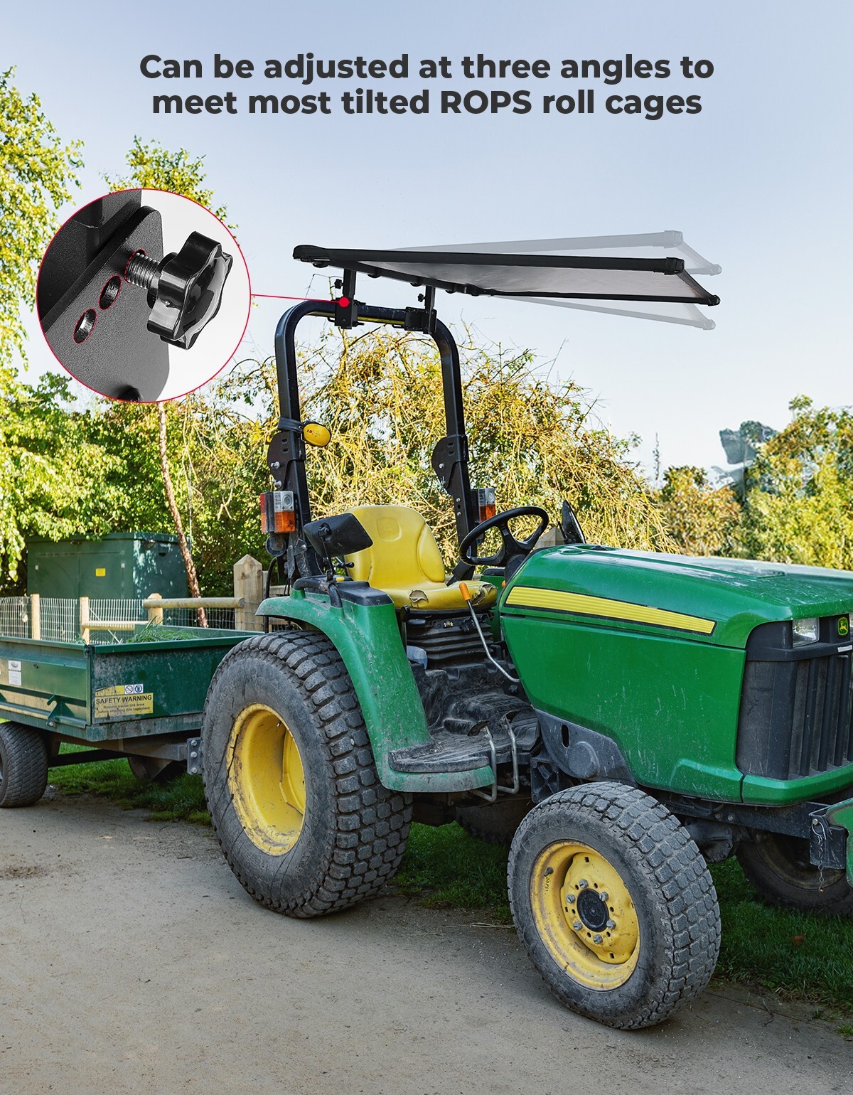 KEMIMOTO Tractor Canopy Top Mowers For John Deere Kubota 2″ x 2″ or 2″ x 3″ ROPS