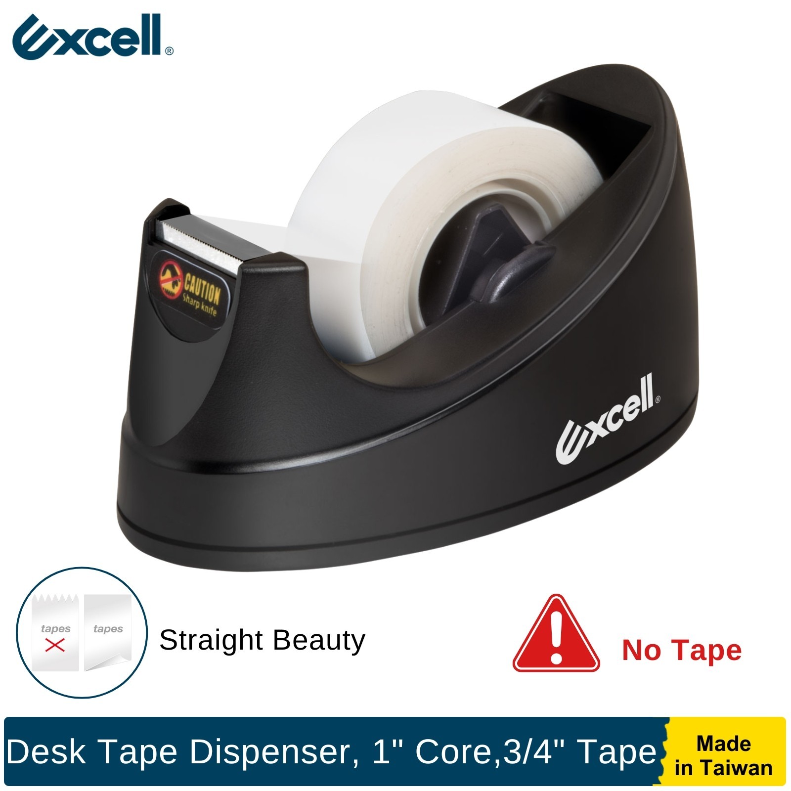 Excell Mini Desktop Tape Dispenser 3/4″ Tape 1″ Core, Lightweight OFC, No Tape
