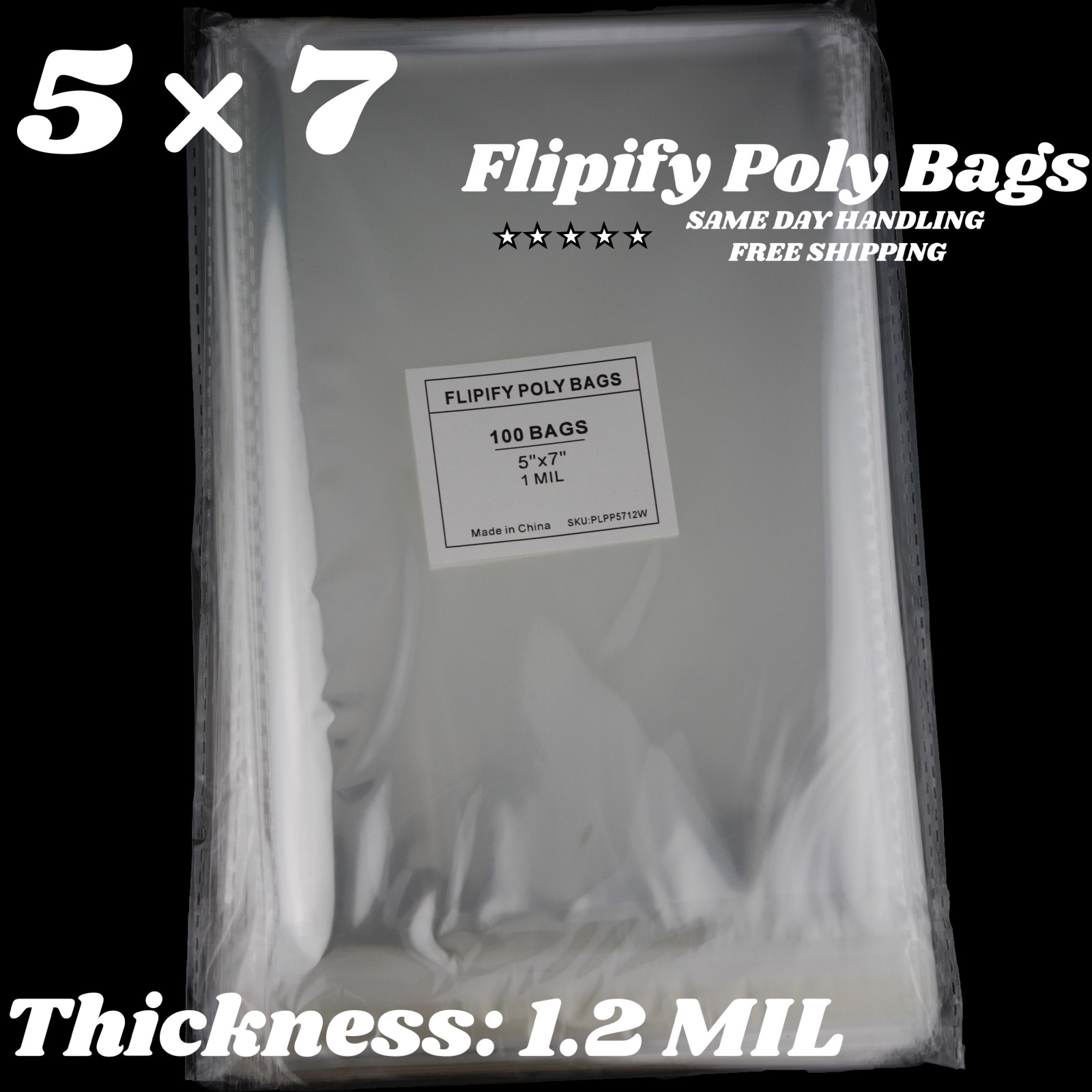 5×7 Clear Resealable Poly Plastic OPP Bags Self Adhesive Seal Cello Package Gift